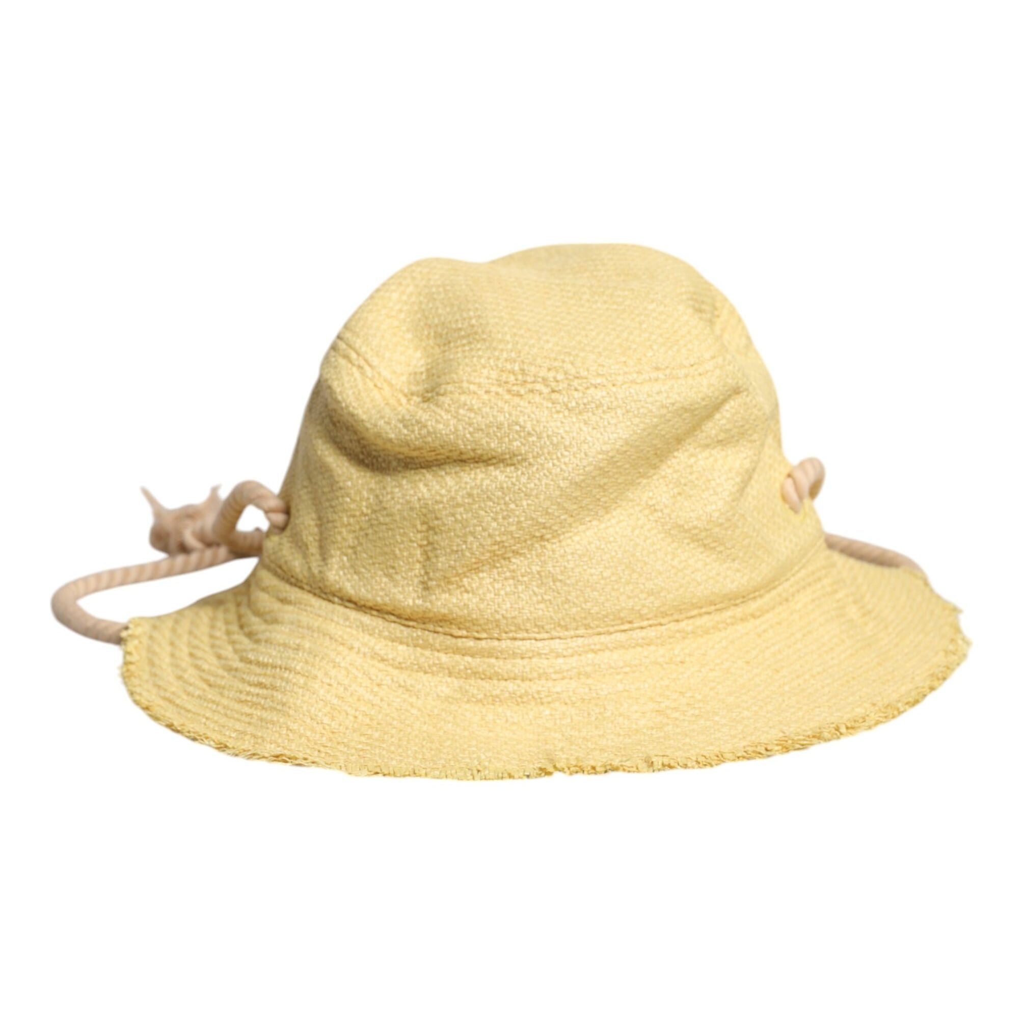Dolce & Gabbana Yellow Cotton Wide Brim Bucket