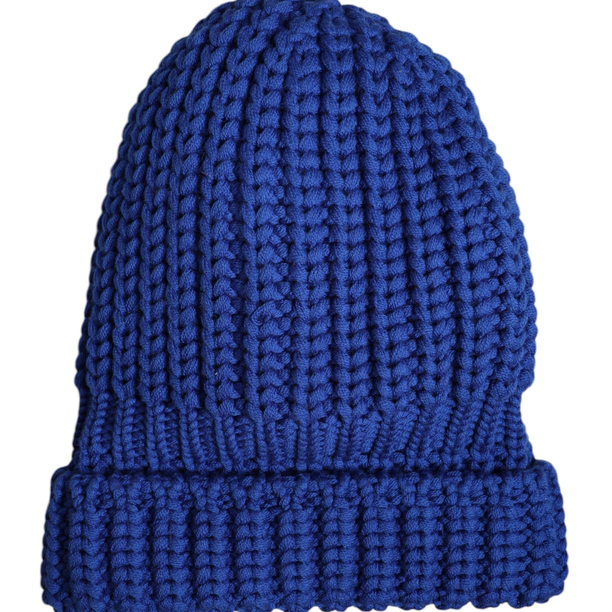 Dolce & Gabbana Blue Wool Knitted Winter Beanie Hat