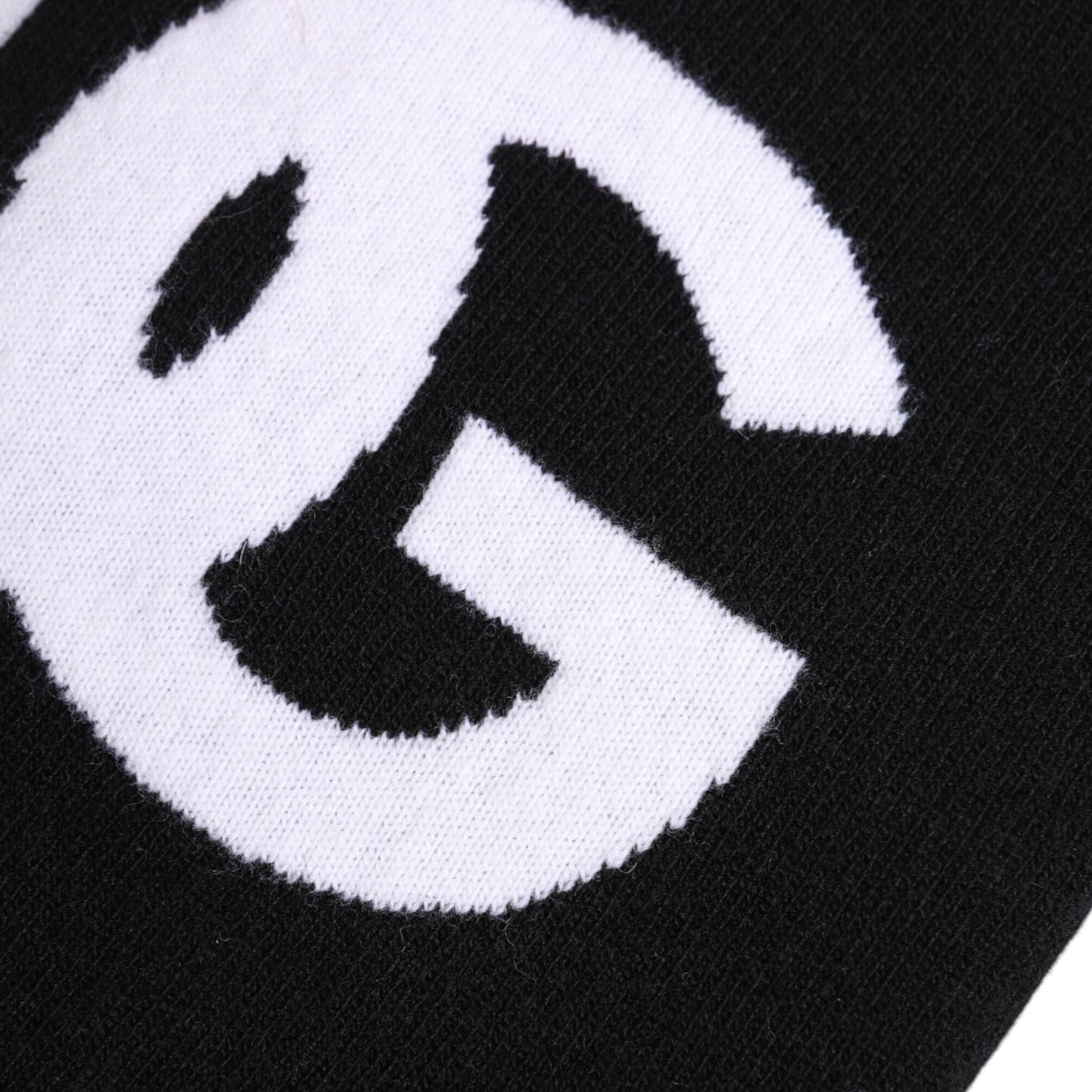Dolce & Gabbana Black White Logo Print Knitted Neck Warmer Scarf
