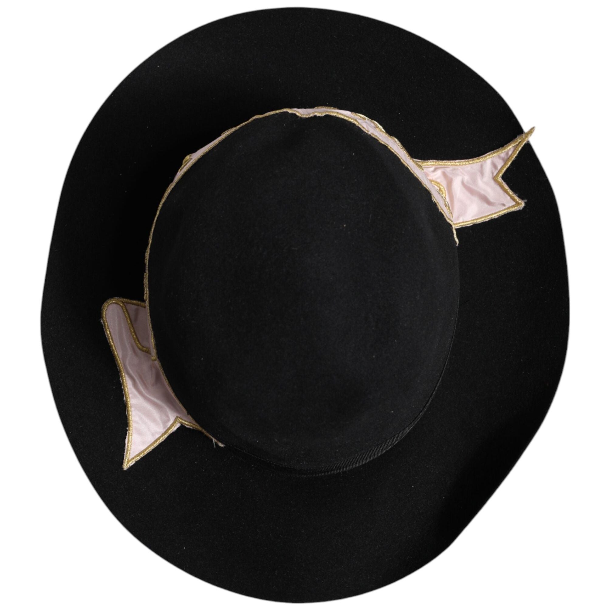 Dolce & Gabbana Black Logo Embroidered Women Wide Brim Hat
