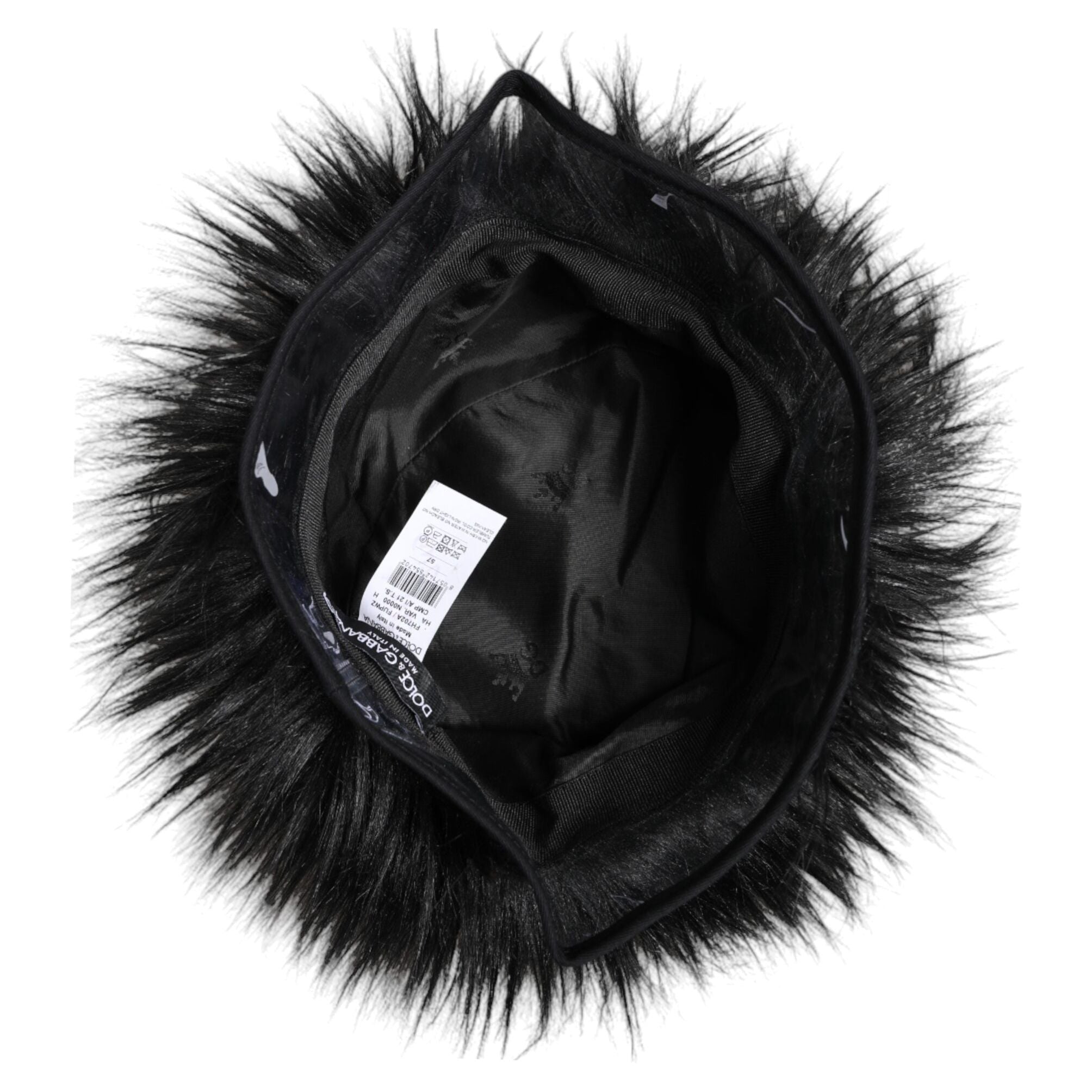 Dolce & Gabbana Black Faux Fur Bucket Hat