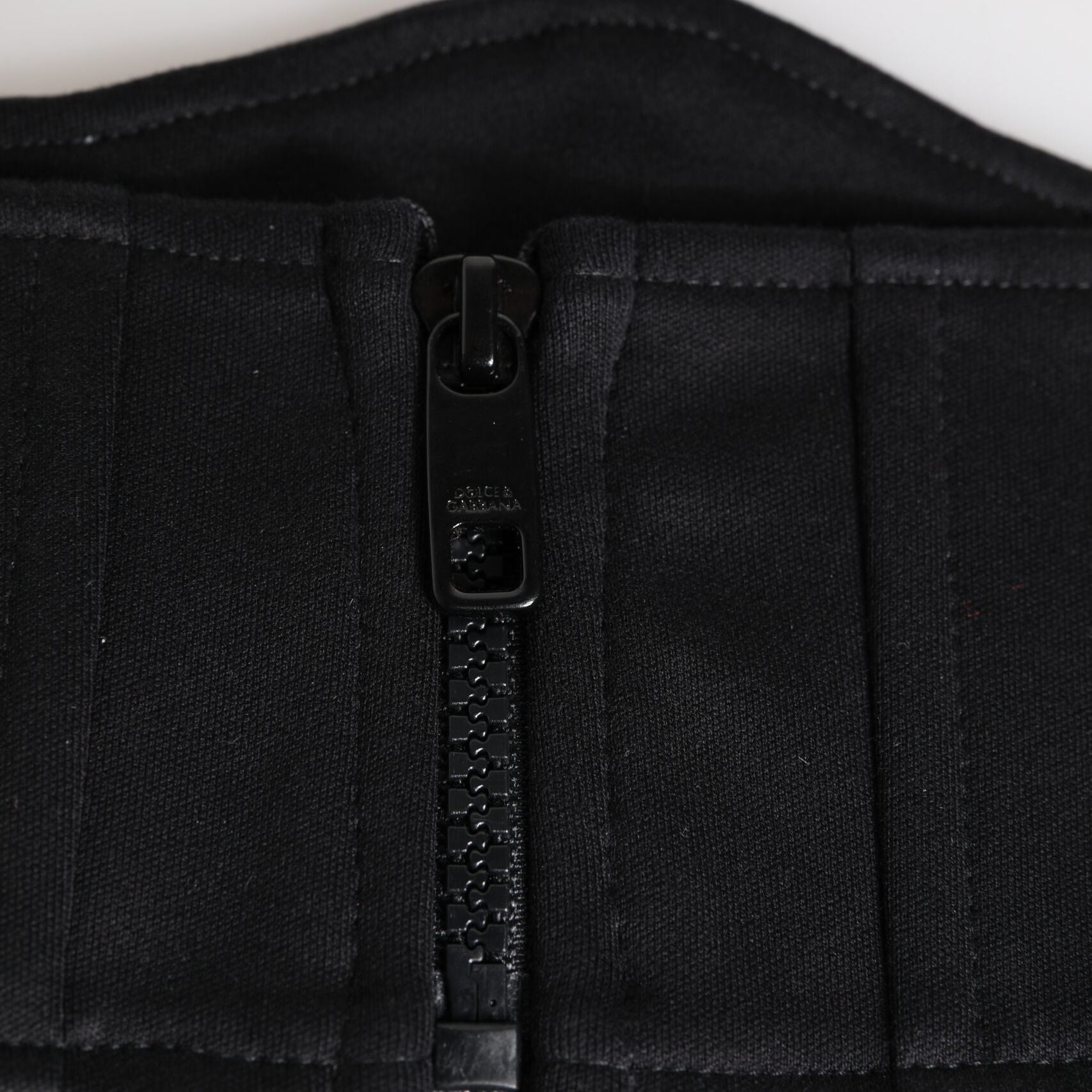 Dolce & Gabbana Black Cotton Waist Tuxedo Belt Cummerbund