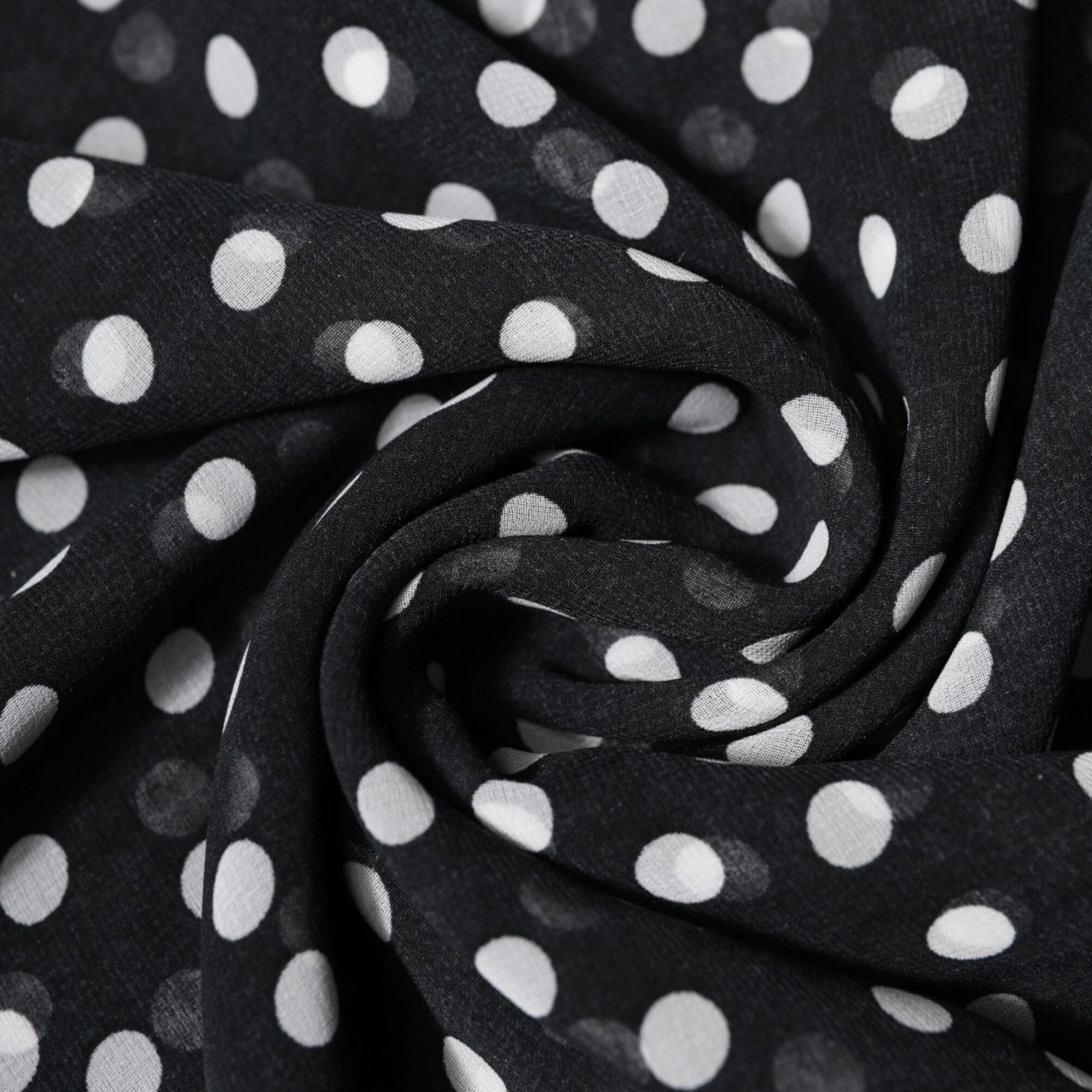 Dolce & Gabbana Black Polka Dots Polyester Wrap Shawl Scarf