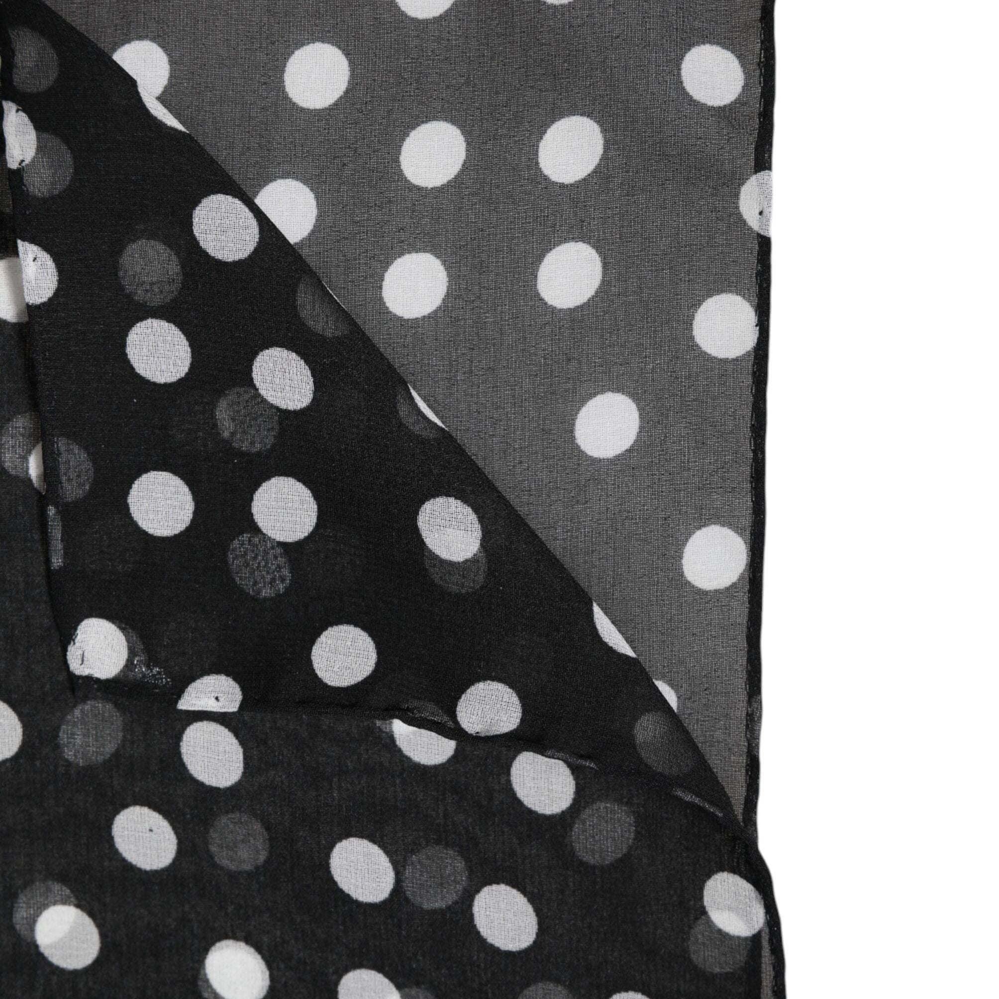 Dolce & Gabbana Black Polka Dots Polyester Wrap Shawl Scarf