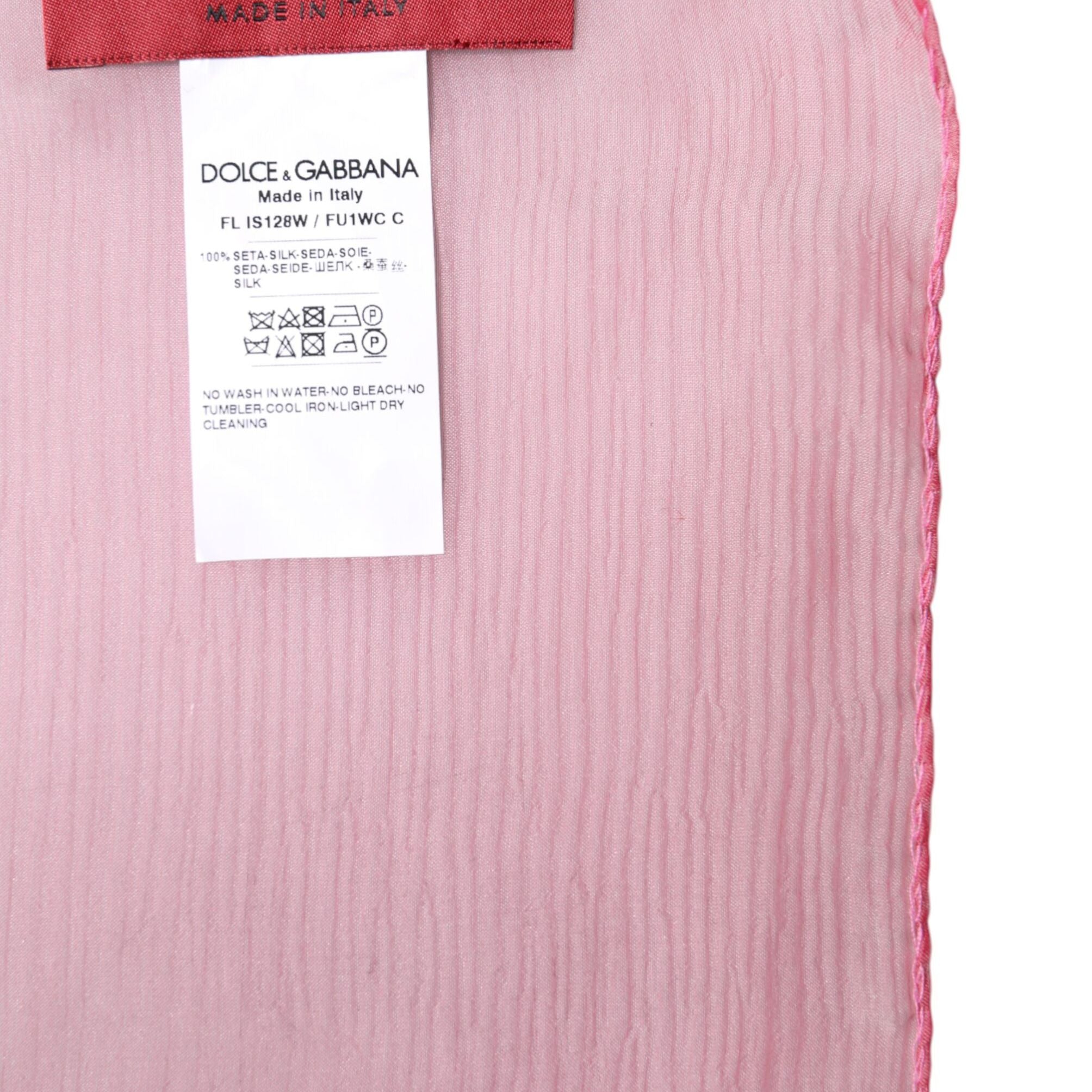 Dolce & Gabbana Pink Silk Rectangle Women Wrap Shawl Scarf