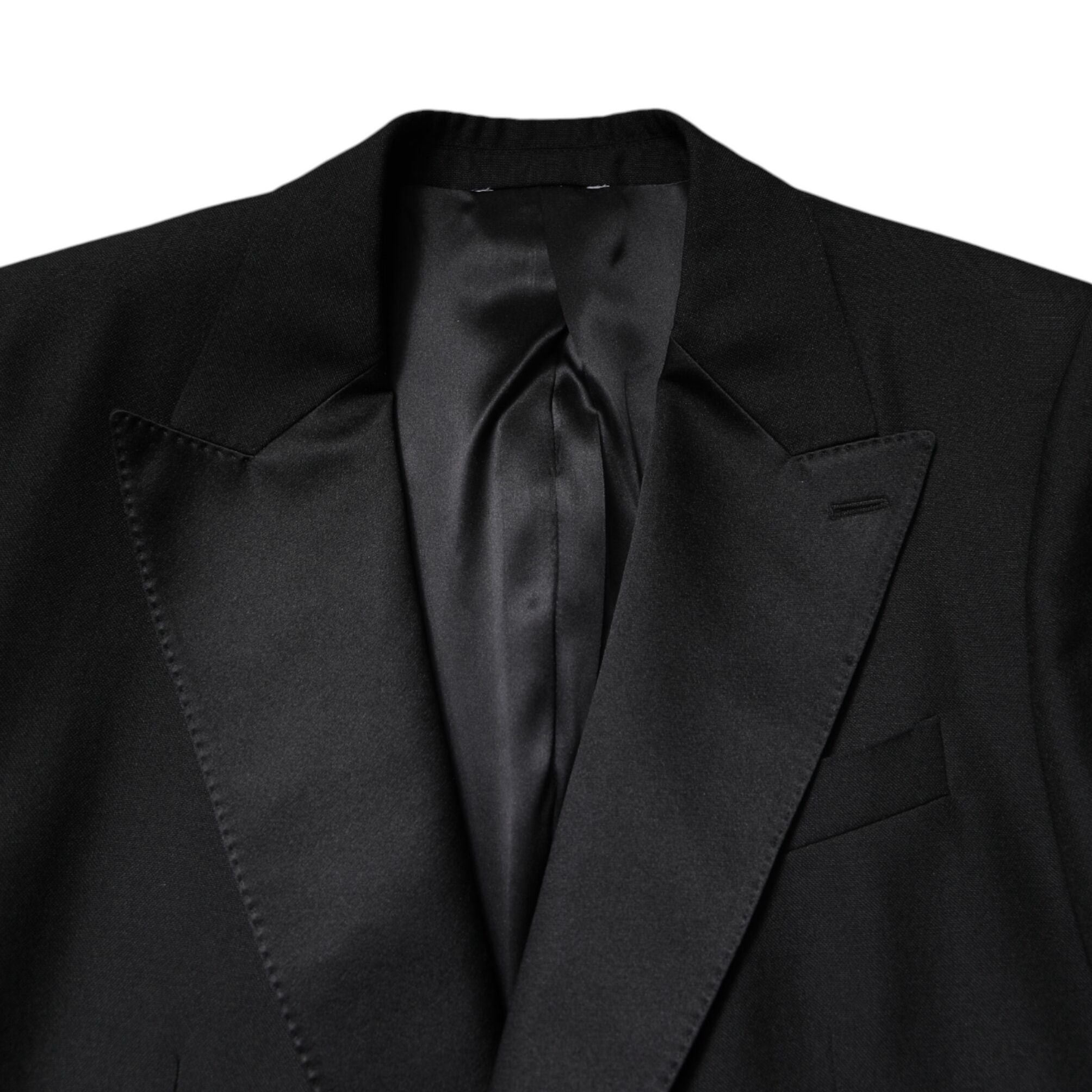 Dolce & Gabbana Black Wool Single Breasted Coat Blazer