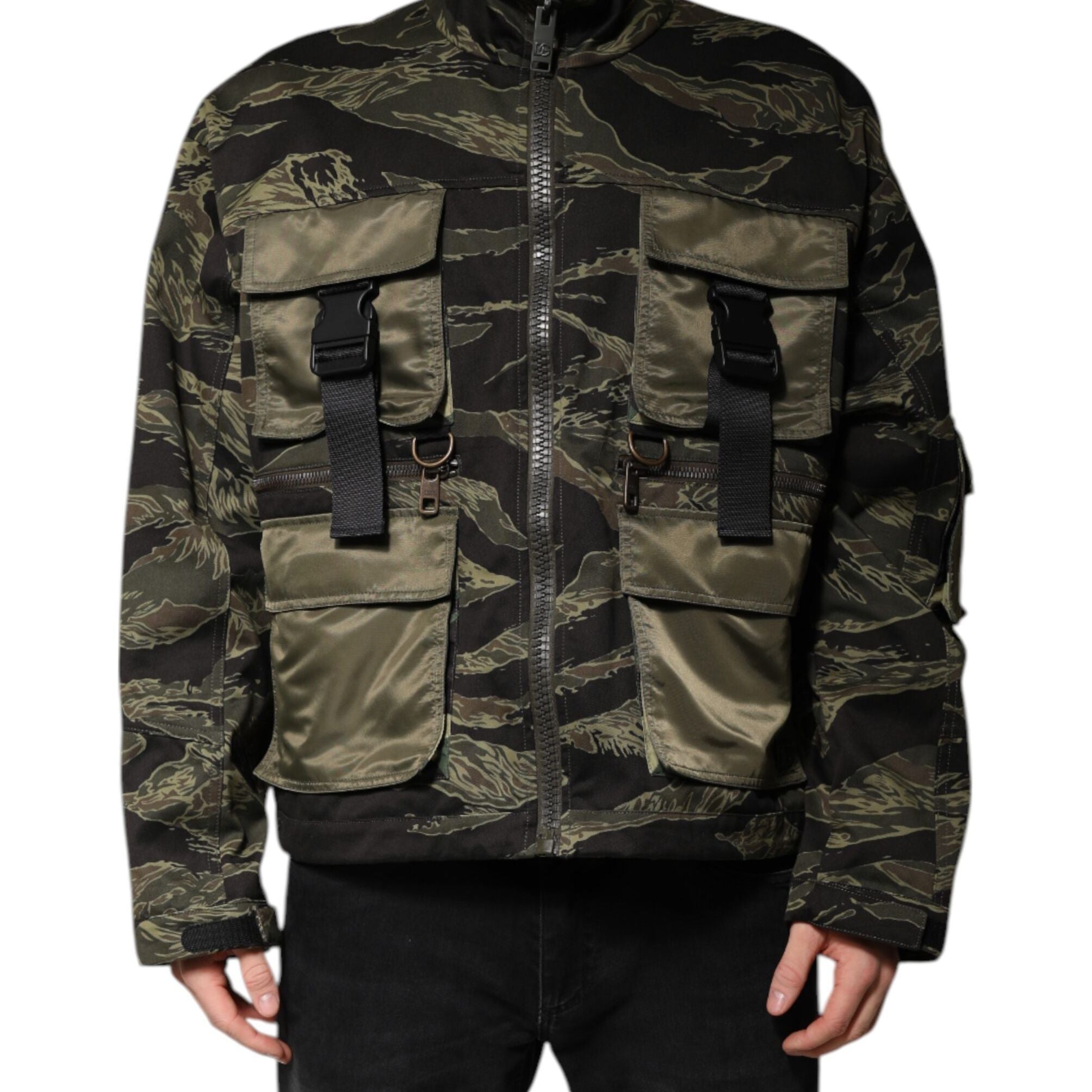 Dolce & Gabbana Multicolor Camouflage Cotton Bomber Jacket