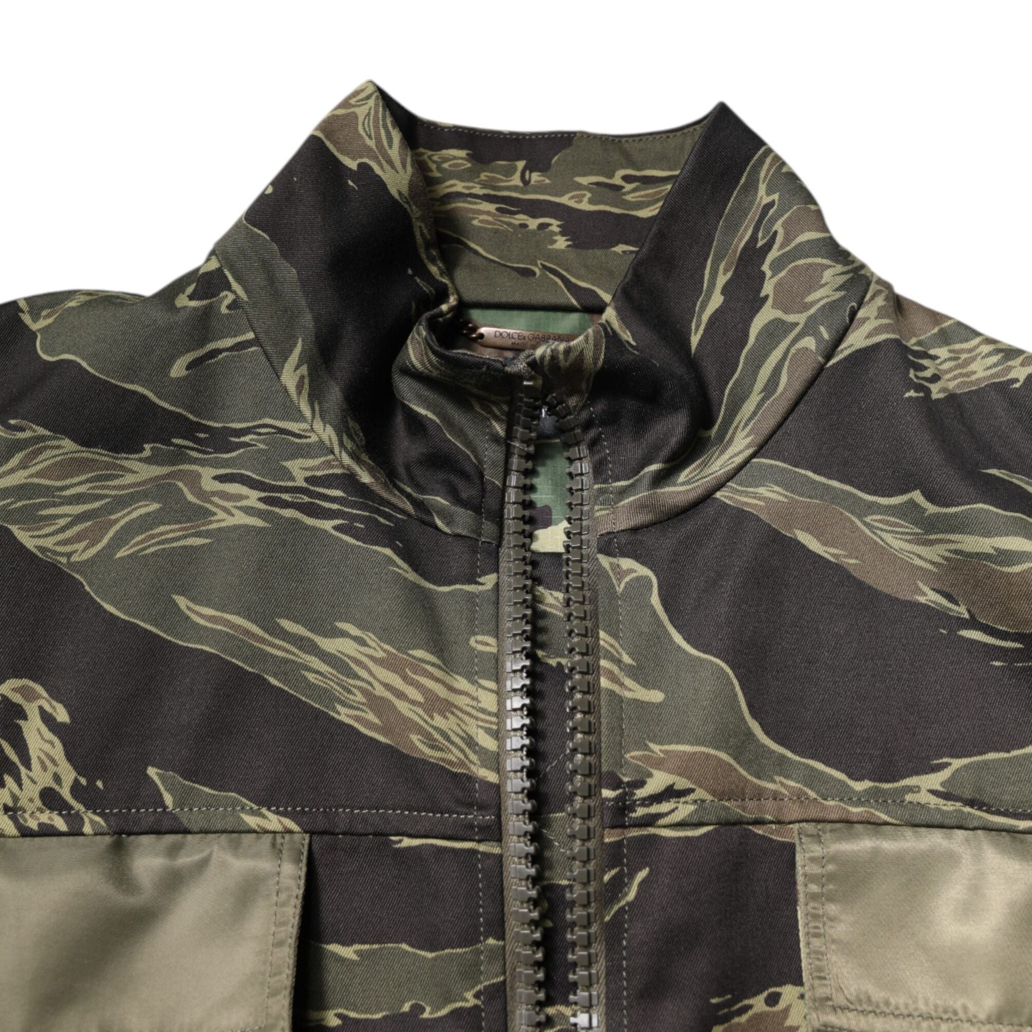 Dolce & Gabbana Multicolor Camouflage Cotton Bomber Jacket