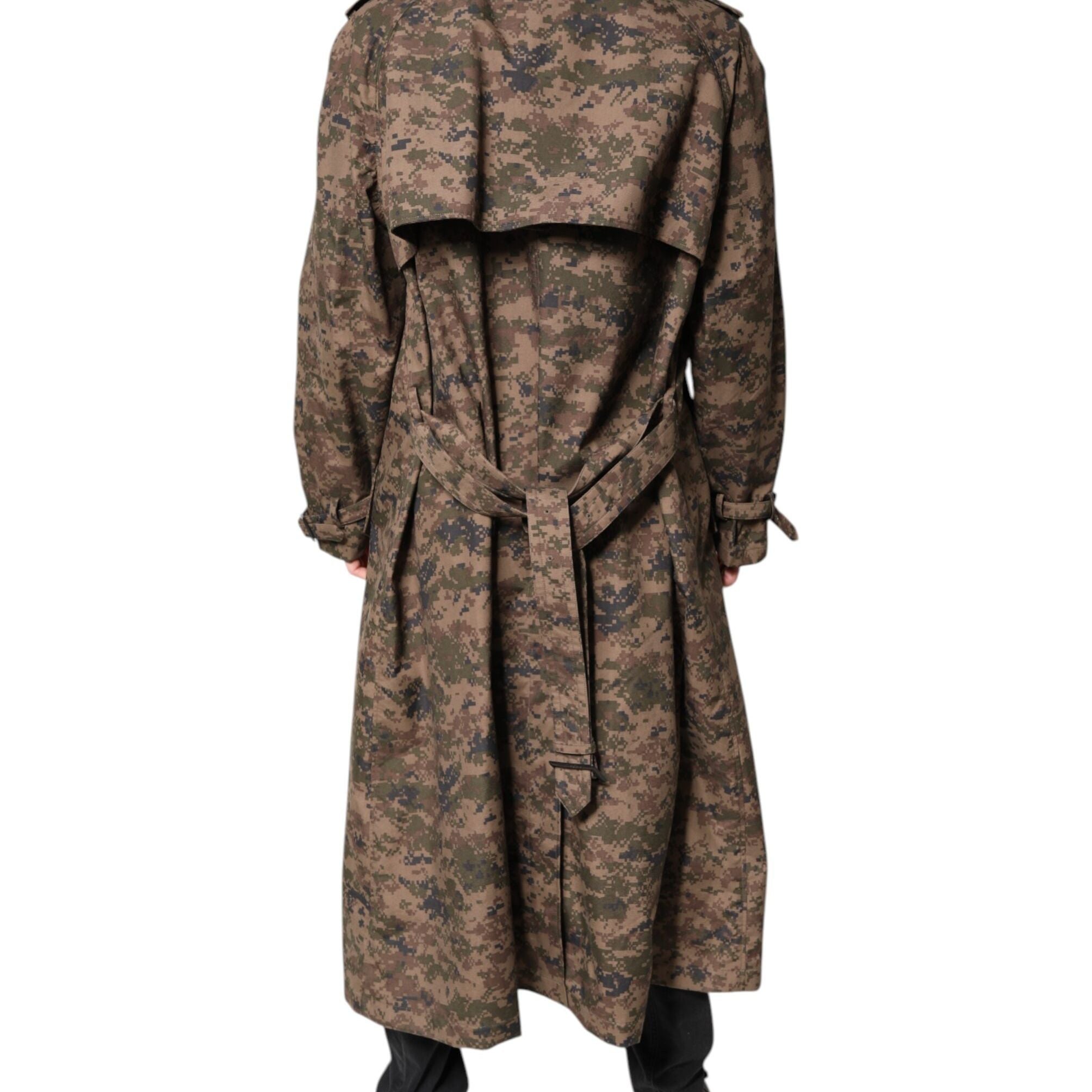 Dolce & Gabbana Multicolor Camouflage Double Breasted Coat Jacket