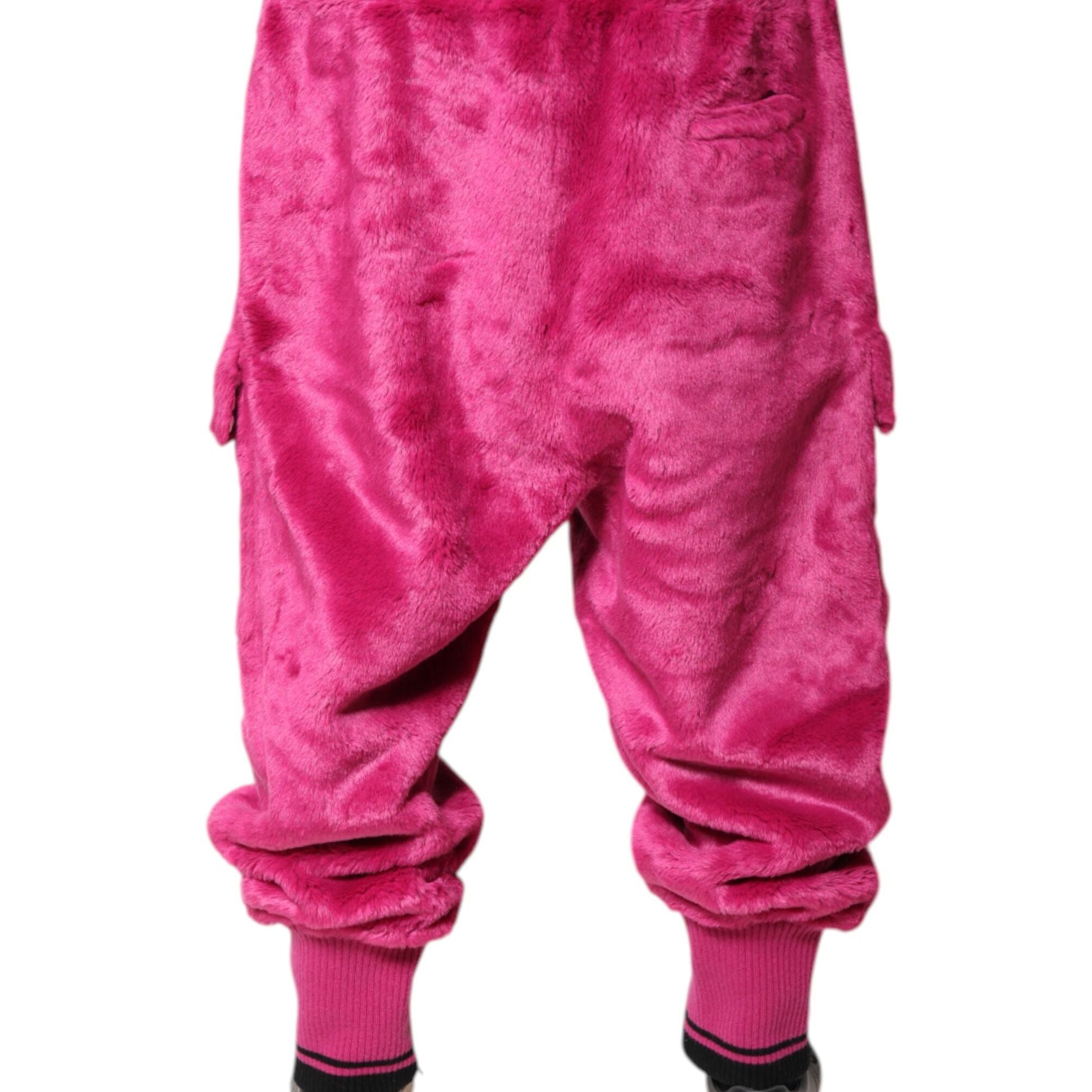 Dolce & Gabbana Pink Acrylic Cargo Jogging Sweatpants Pants