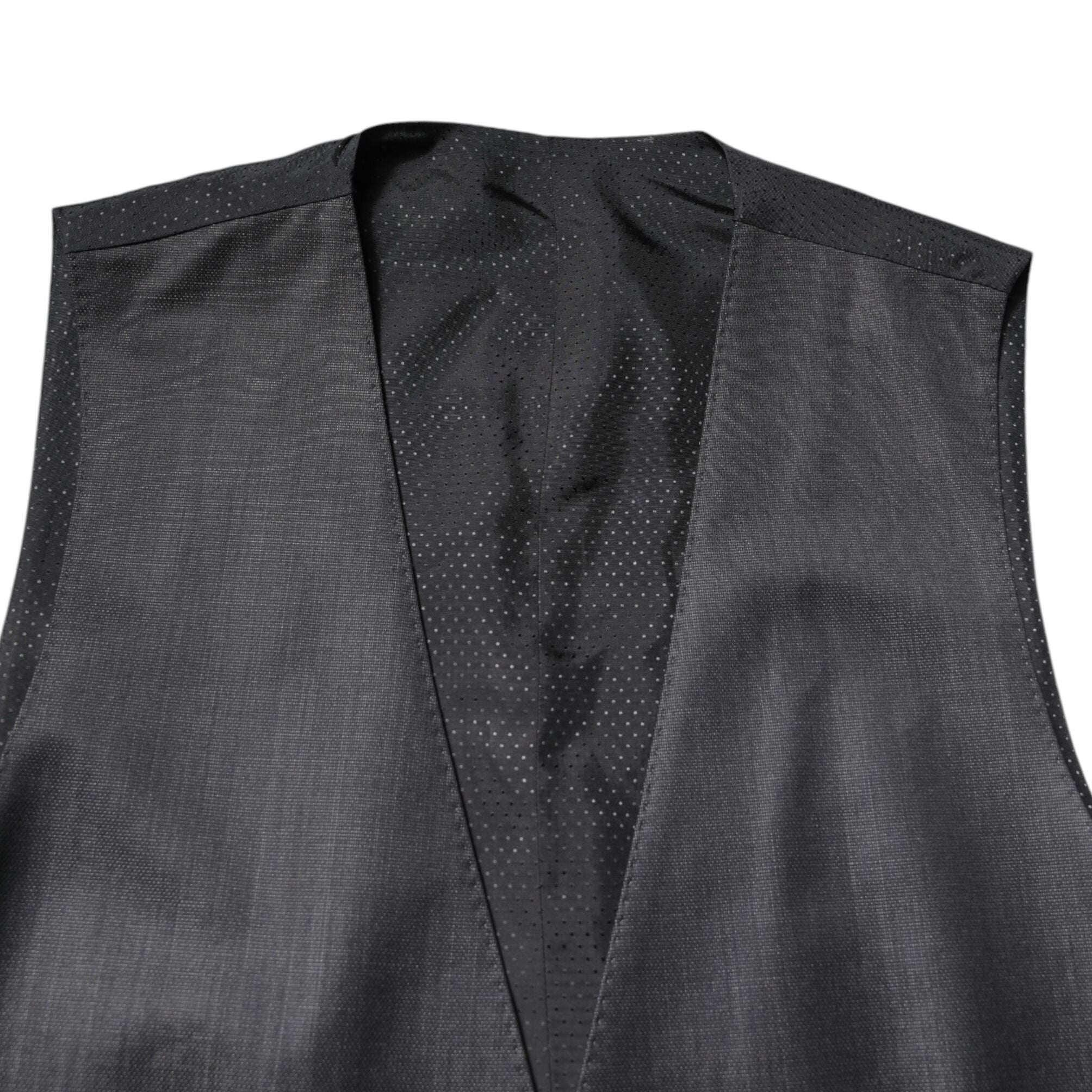 Dolce & Gabbana Black Wool Waistcoat Dress Formal Vest