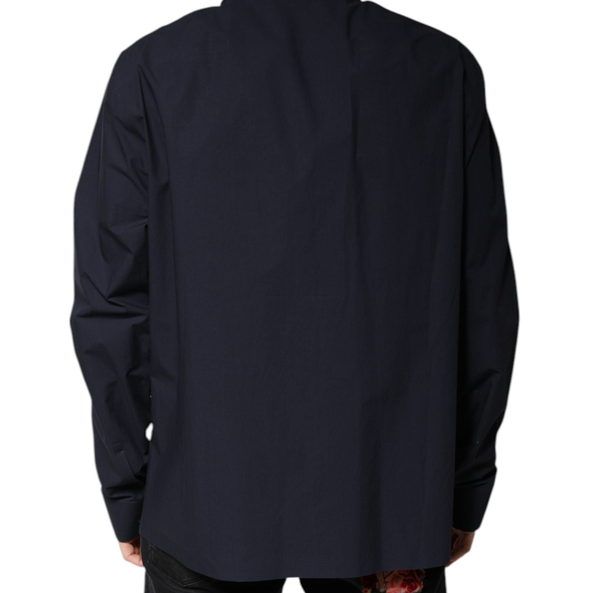 Dolce & Gabbana Dark Blue Cotton Long Sleeve Shirt