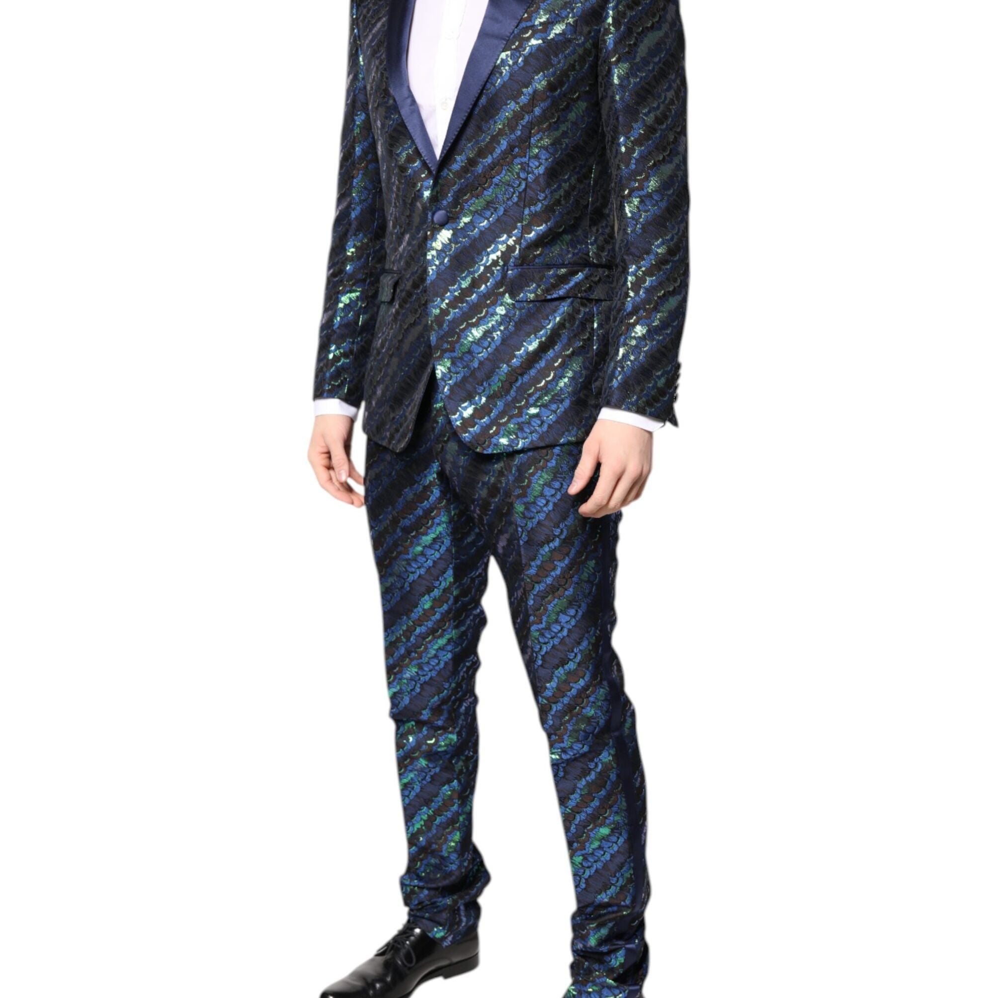 Dolce & Gabbana Multicolor Polyester Jacquard 2 Piece Suit