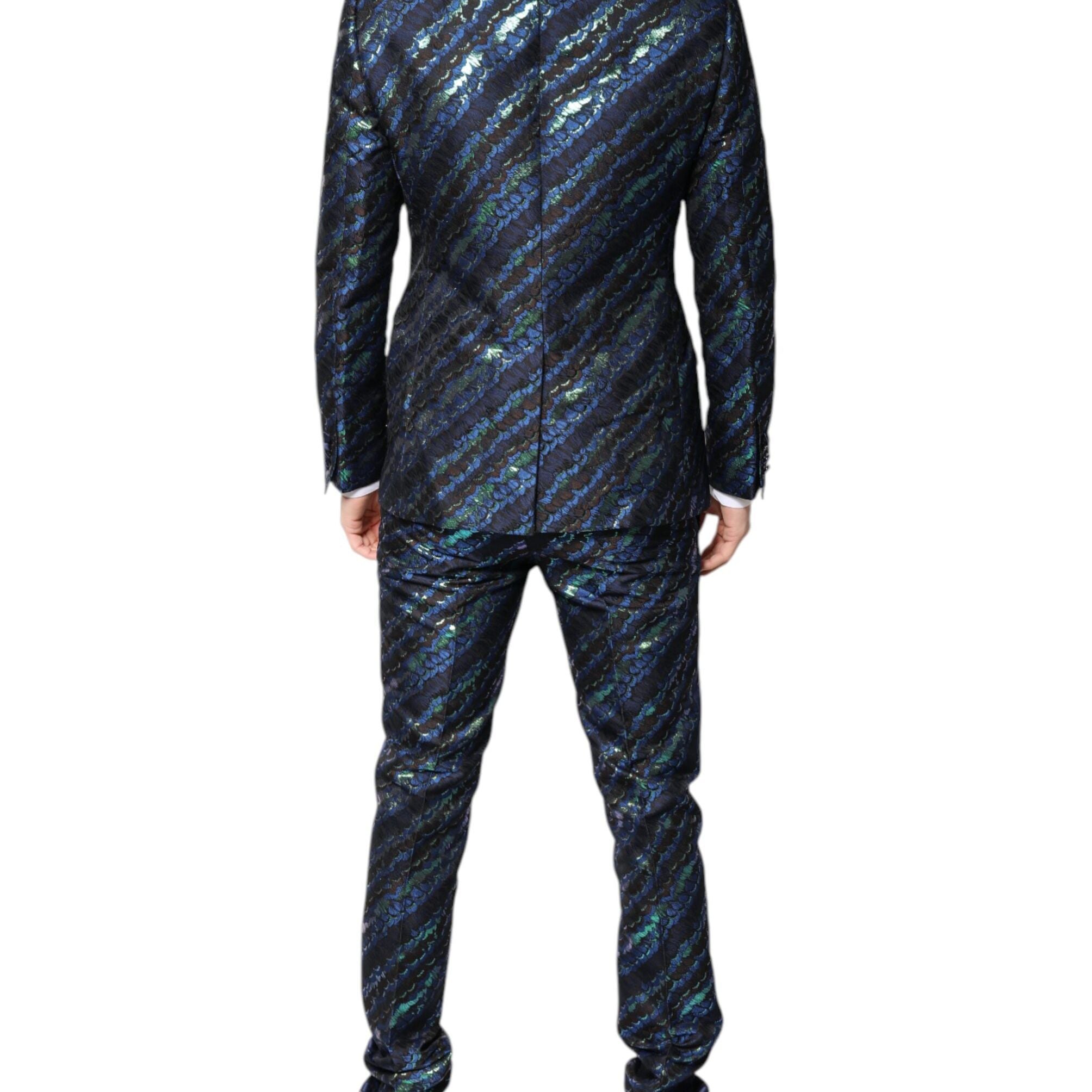 Dolce & Gabbana Multicolor Polyester Jacquard 2 Piece Suit