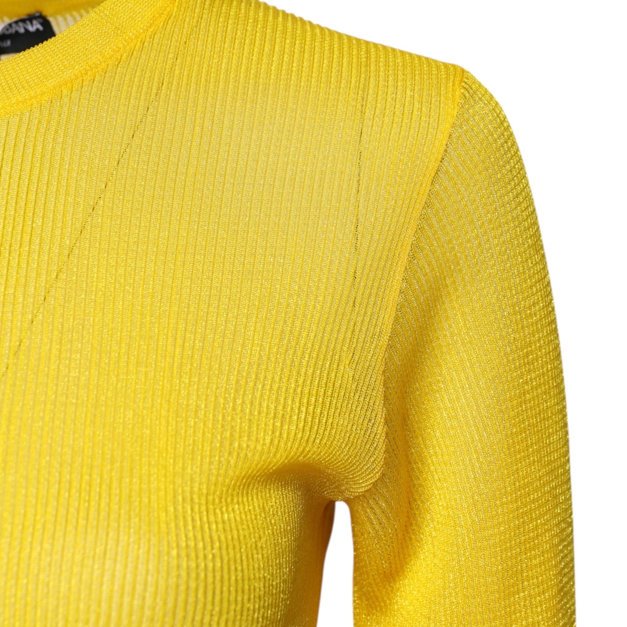 Dolce & Gabbana Yellow Polyester Women Pullover Top Sweater