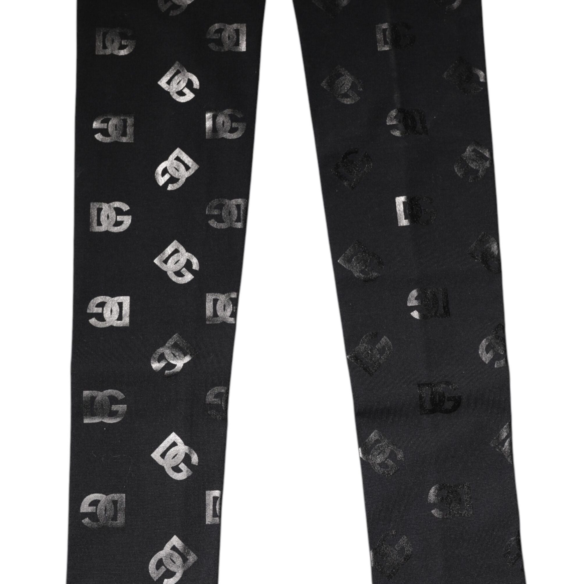 Dolce & Gabbana Black DG Logo Monogram Wool Stretch Arm Sleeves