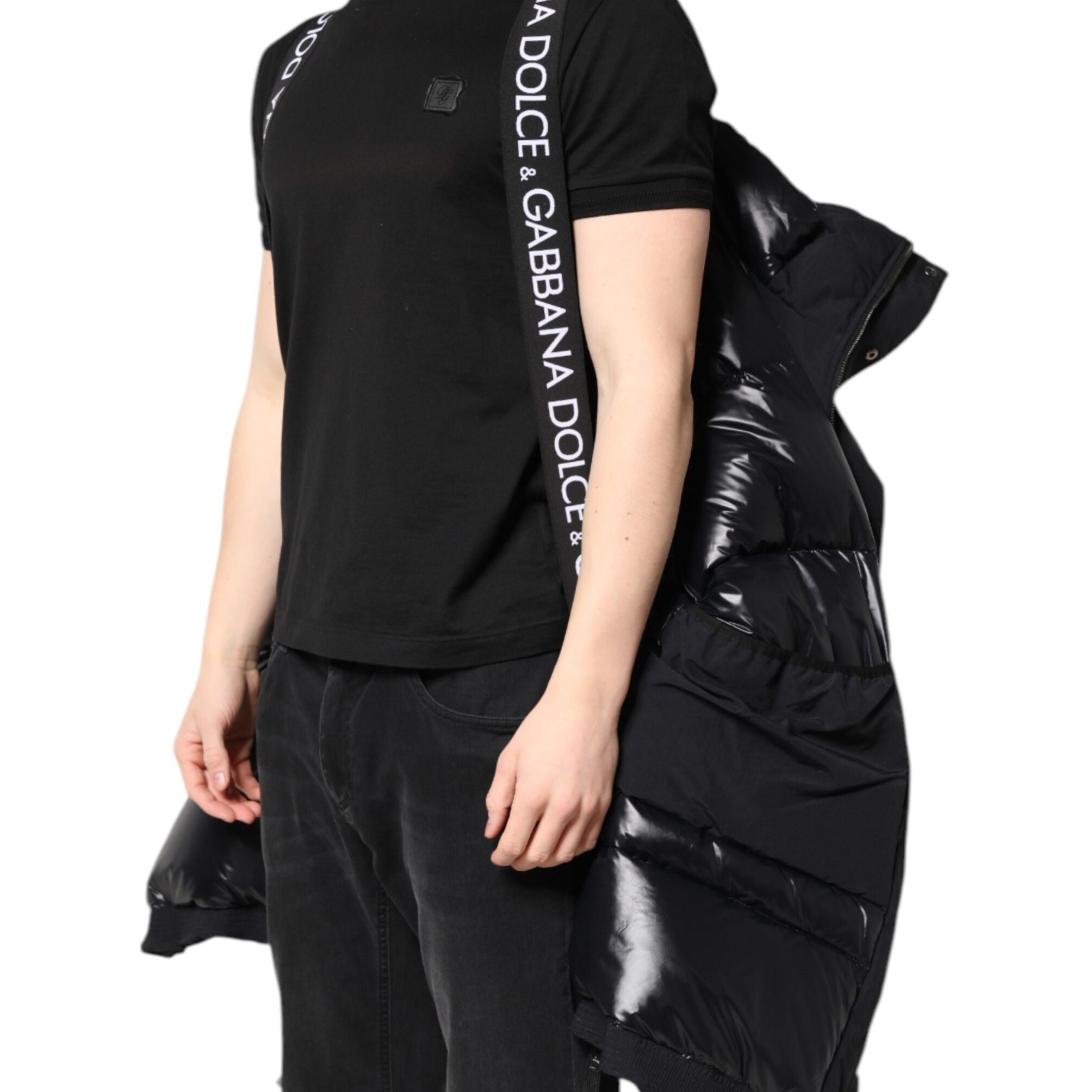Dolce & Gabbana Black Nylon Full Zip Hooded Parka Jacket