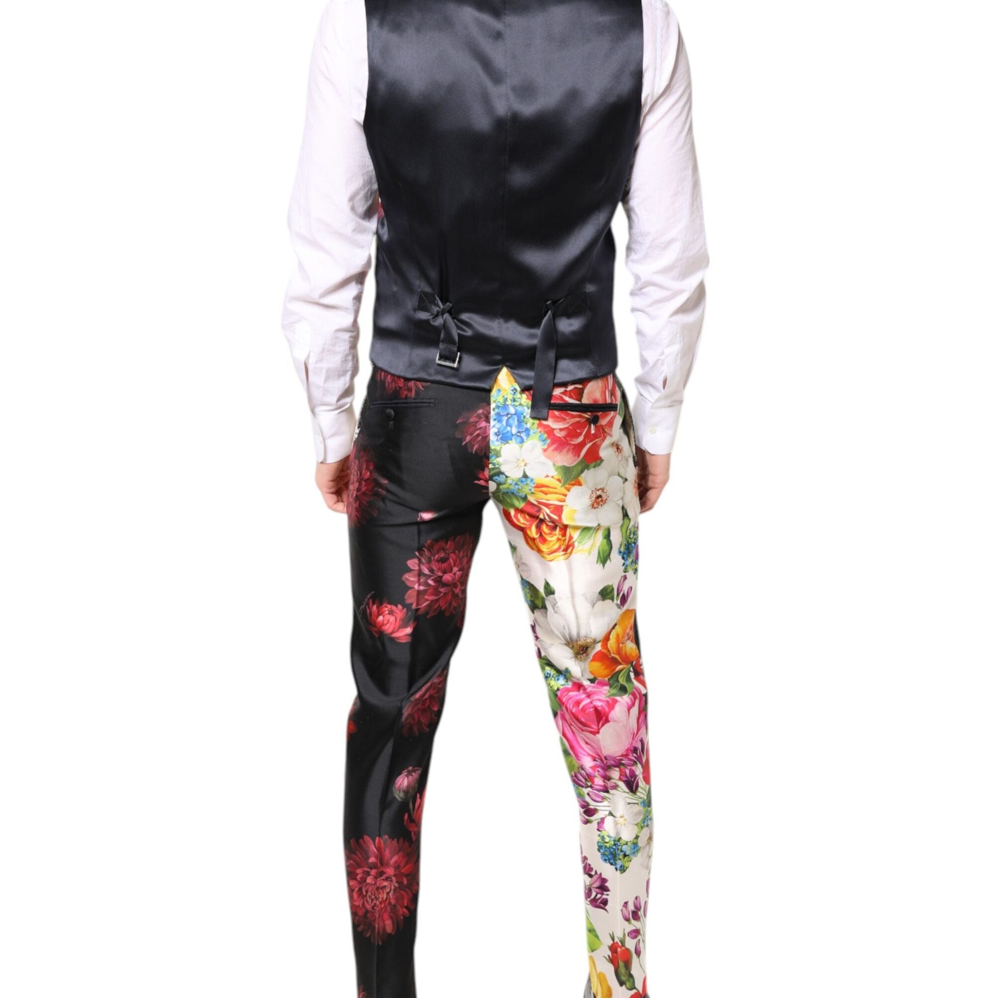 Dolce & Gabbana Multicolor Floral SICILIA Silk 3 Piece Suit