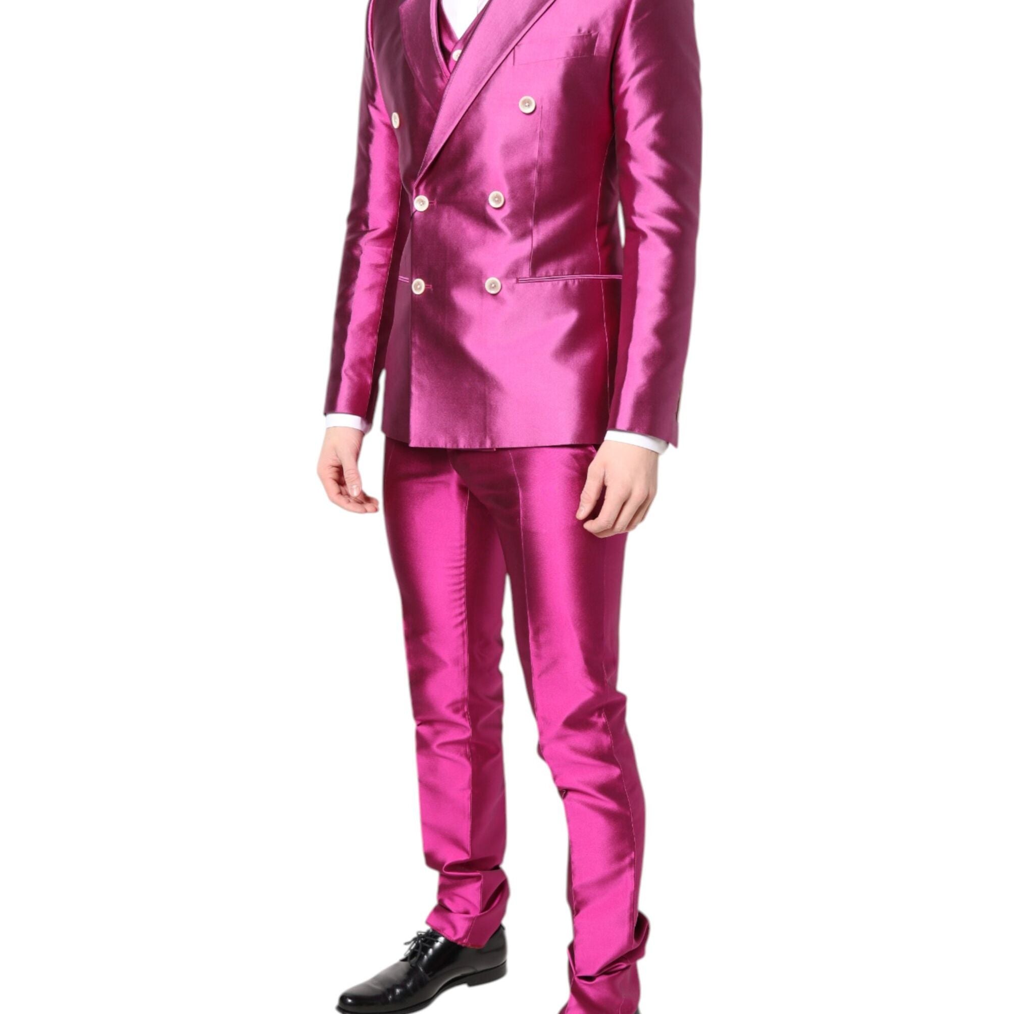 Dolce & Gabbana Pink SICILIA Double Breasted 3 Piece Suit