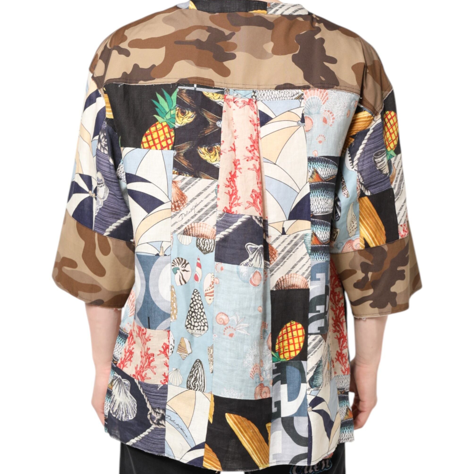 Dolce & Gabbana Multicolor Patchwork Short Sleeves Shirt