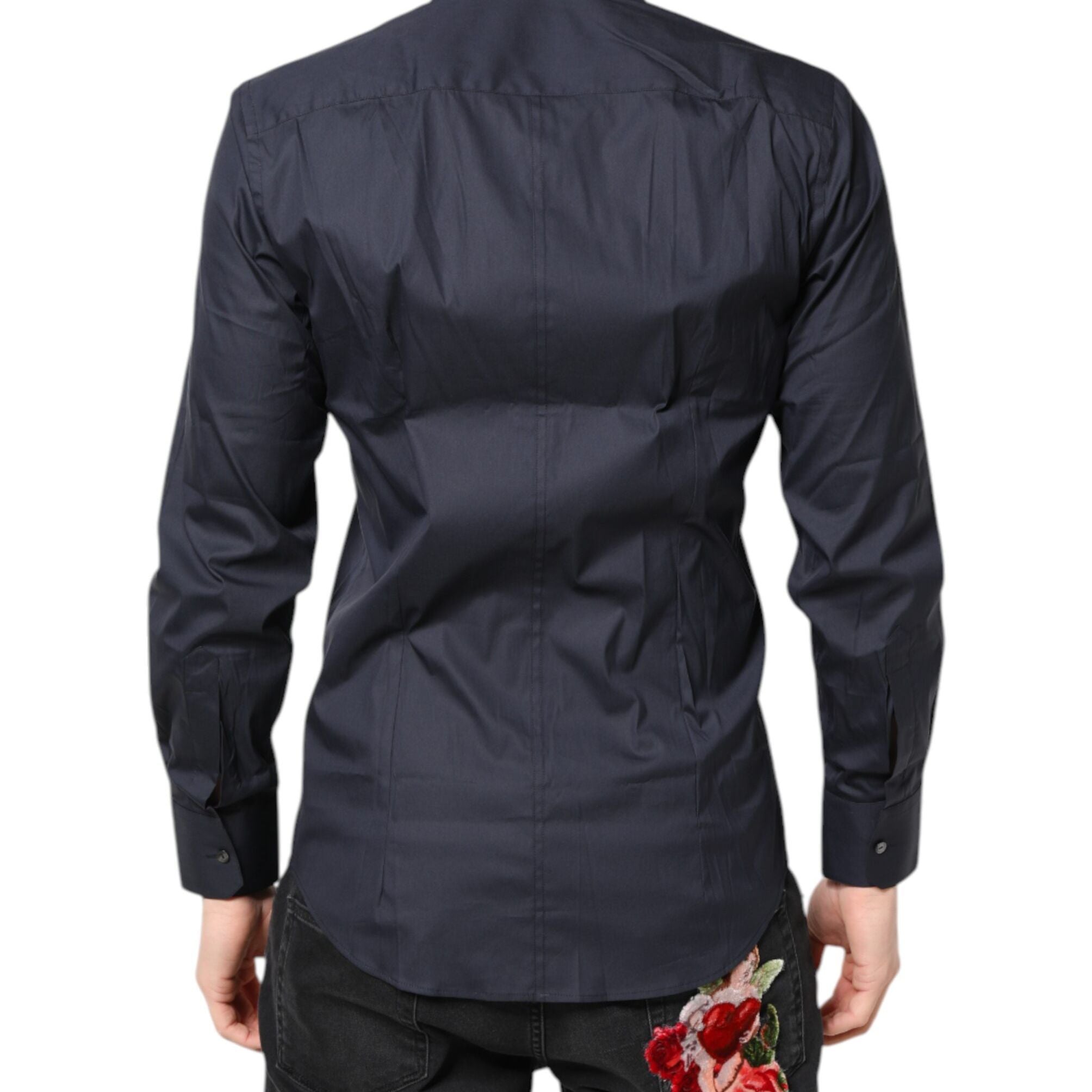 Dolce & Gabbana Dark Blue MARTINI Cotton Dress Formal Shirt