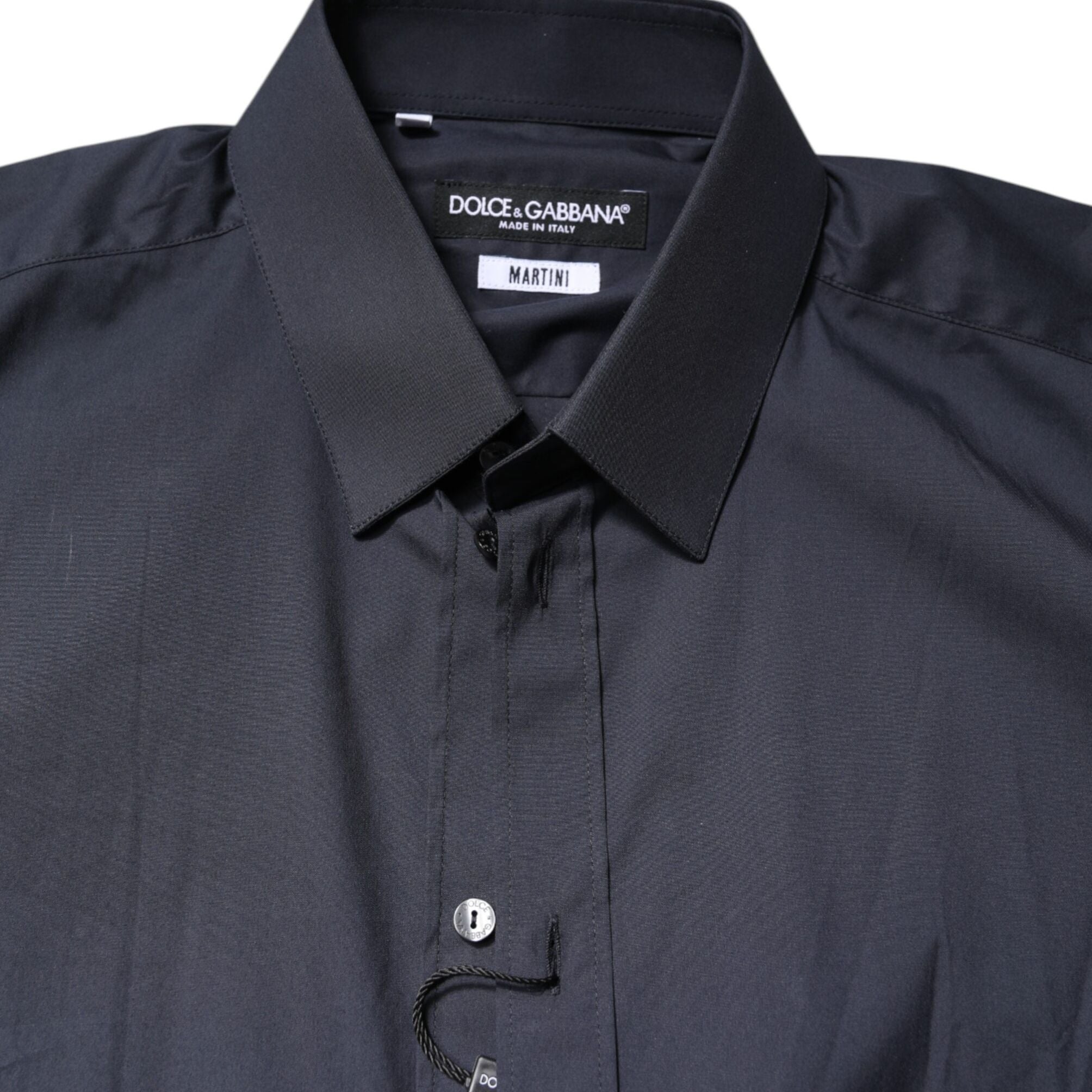 Dolce & Gabbana Dark Blue MARTINI Cotton Dress Formal Shirt