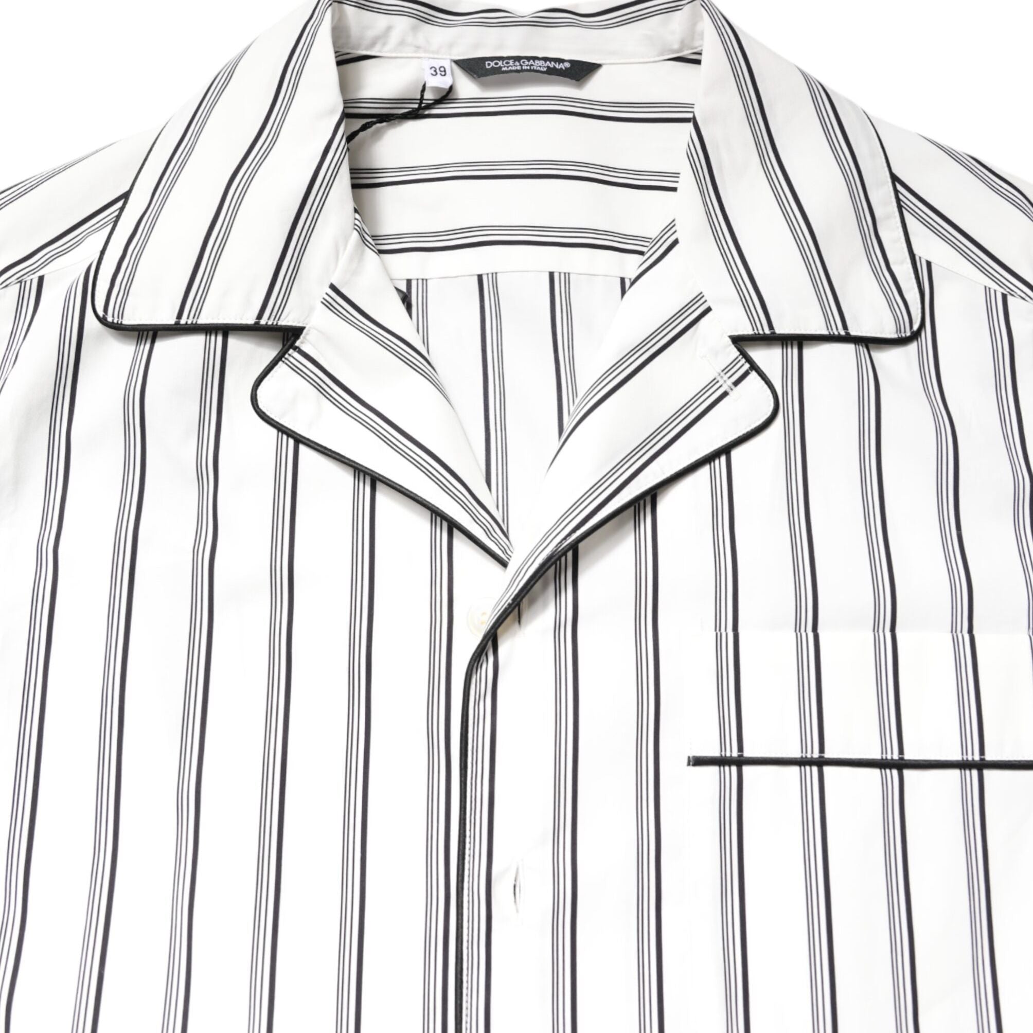 Dolce & Gabbana White Stripes Lounge Pajama Sleepwear Shirt