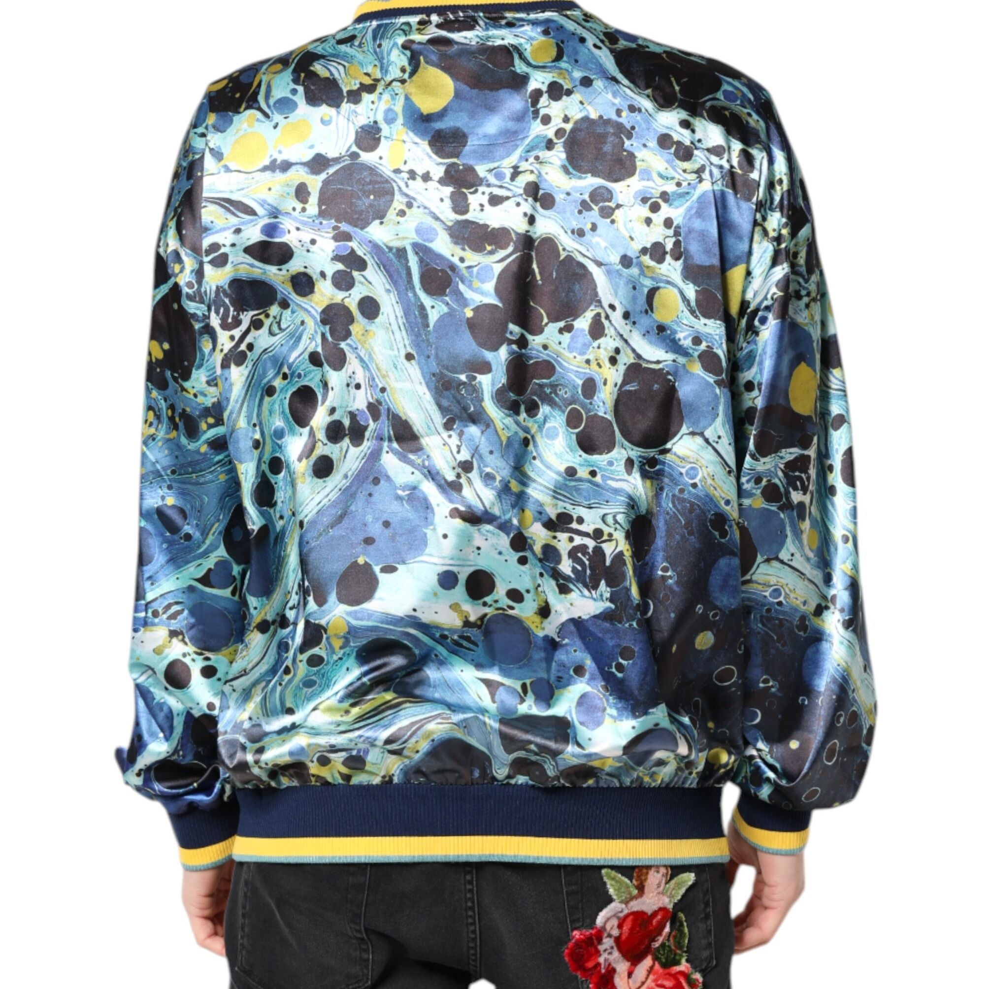 Dolce & Gabbana Multicolor Marble Print Men Pullover Sweater
