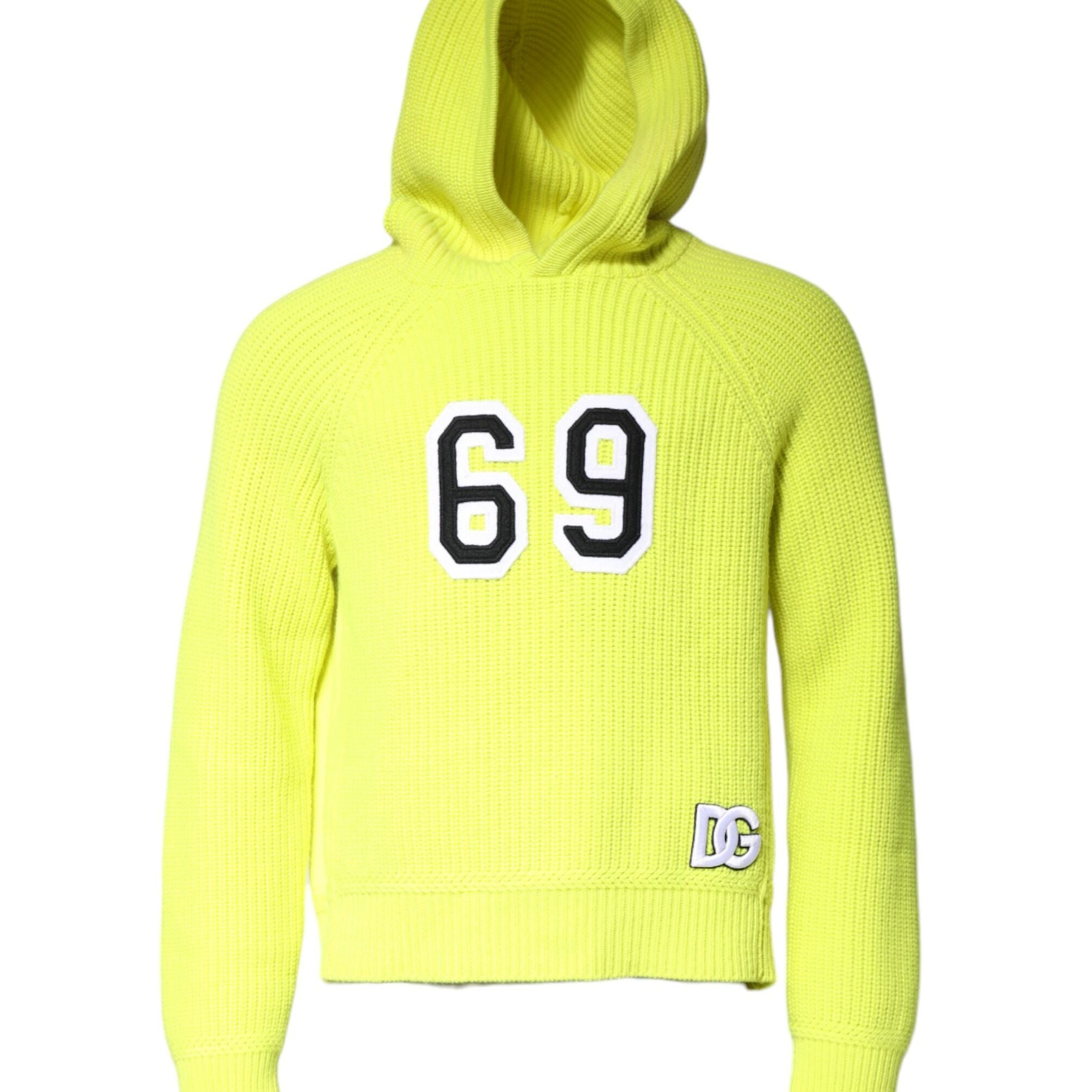 Dolce & Gabbana Green 69 Knit Hooded Men Pullover Sweater