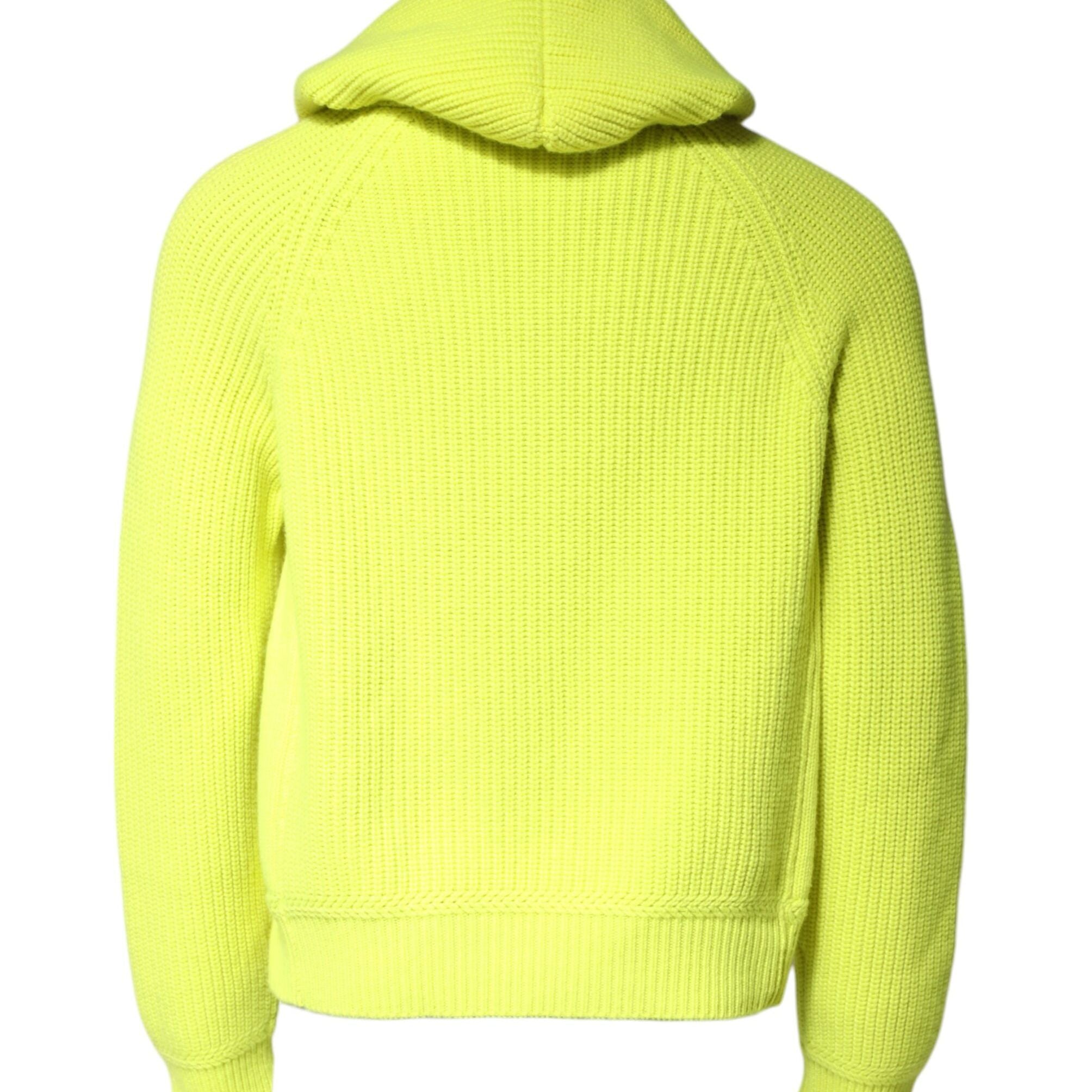 Dolce & Gabbana Green 69 Knit Hooded Men Pullover Sweater