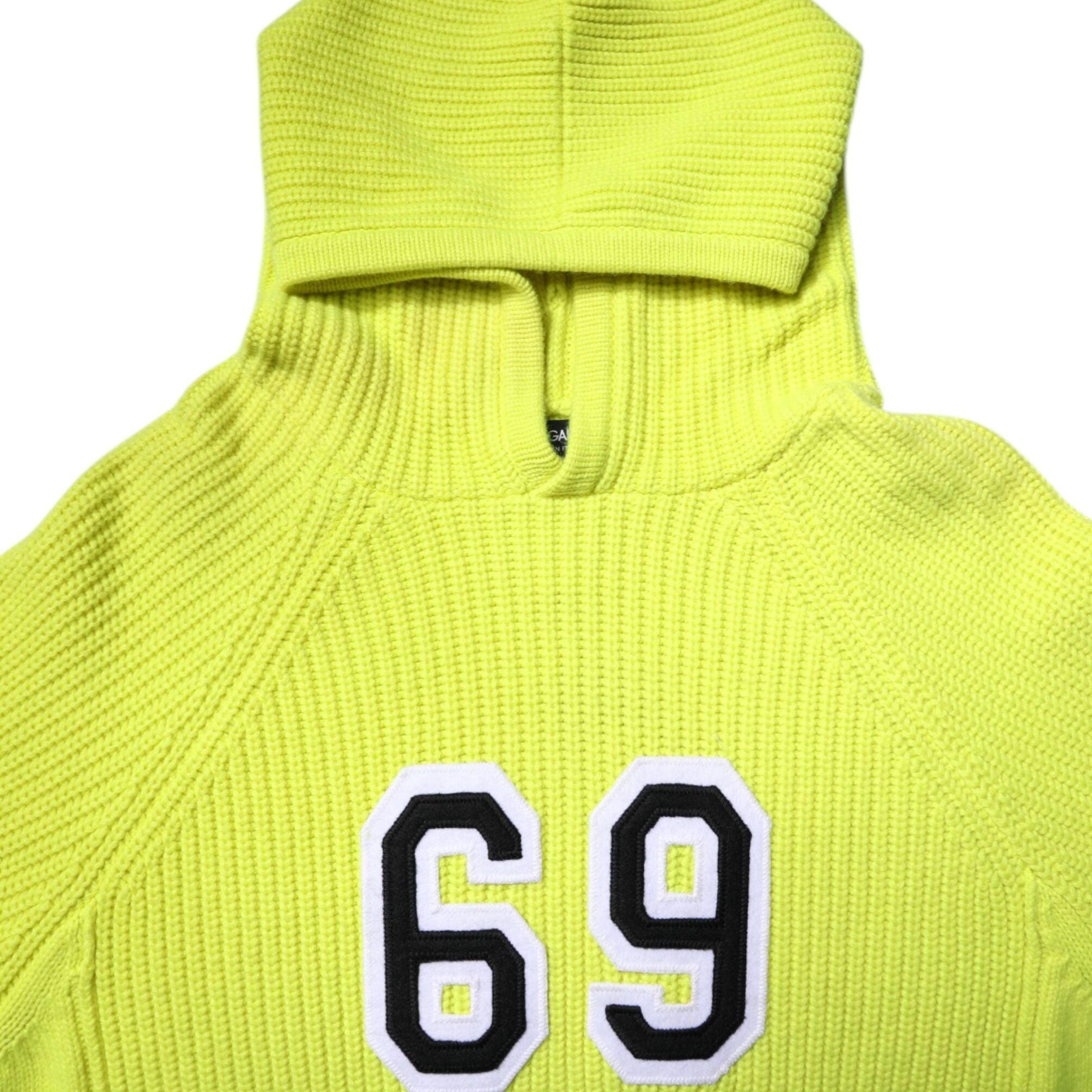 Dolce & Gabbana Green 69 Knit Hooded Men Pullover Sweater