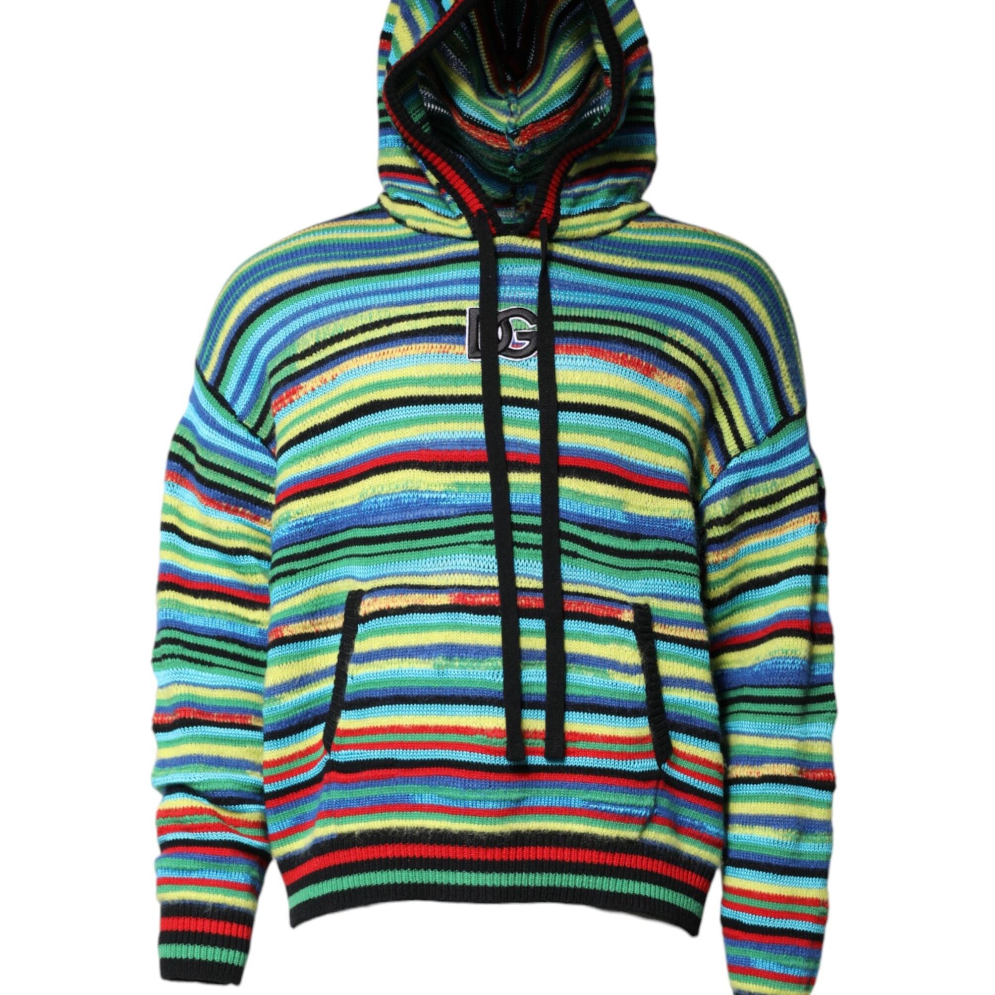 Dolce & Gabbana Multicolor Cotton Hooded Pullover Sweater