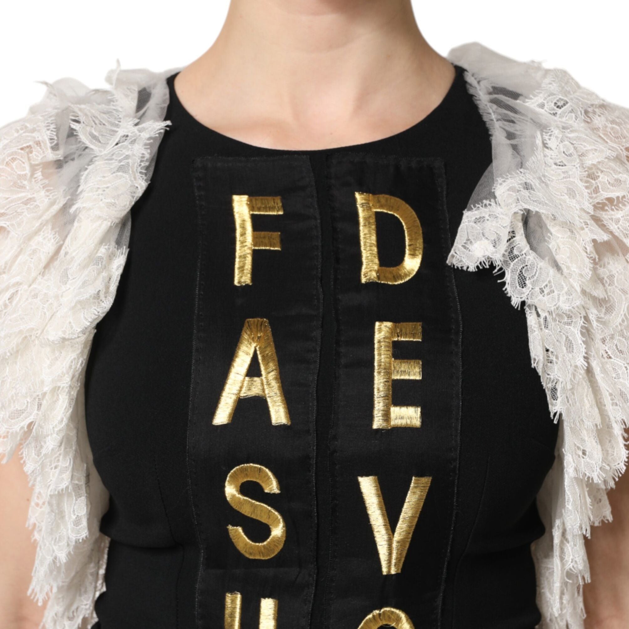 Dolce & Gabbana Black Fashion Devotion Embellish Mini Dress