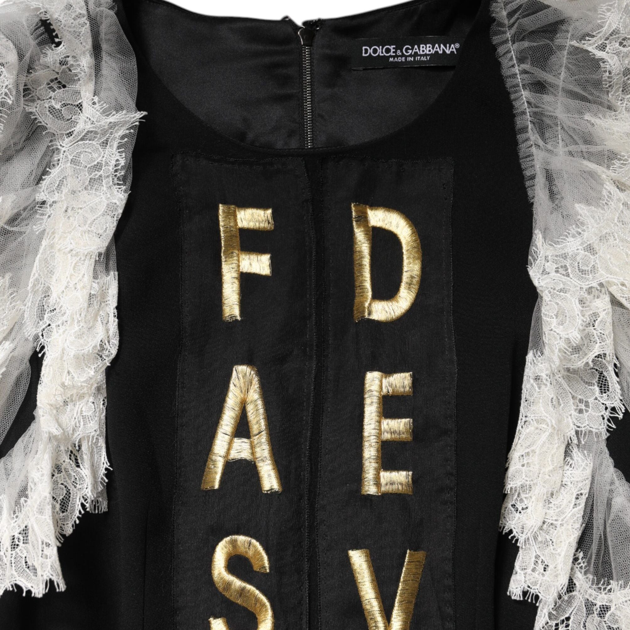 Dolce & Gabbana Black Fashion Devotion Embellish Mini Dress