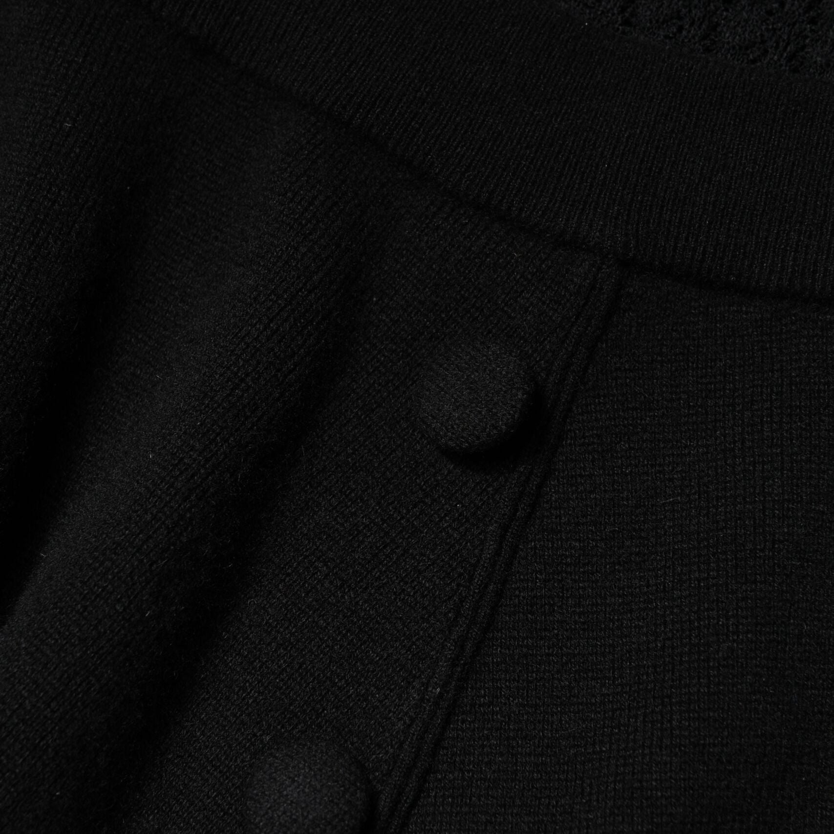 Dolce & Gabbana Black Cashmere Long Sleeves A-line Midi Dress
