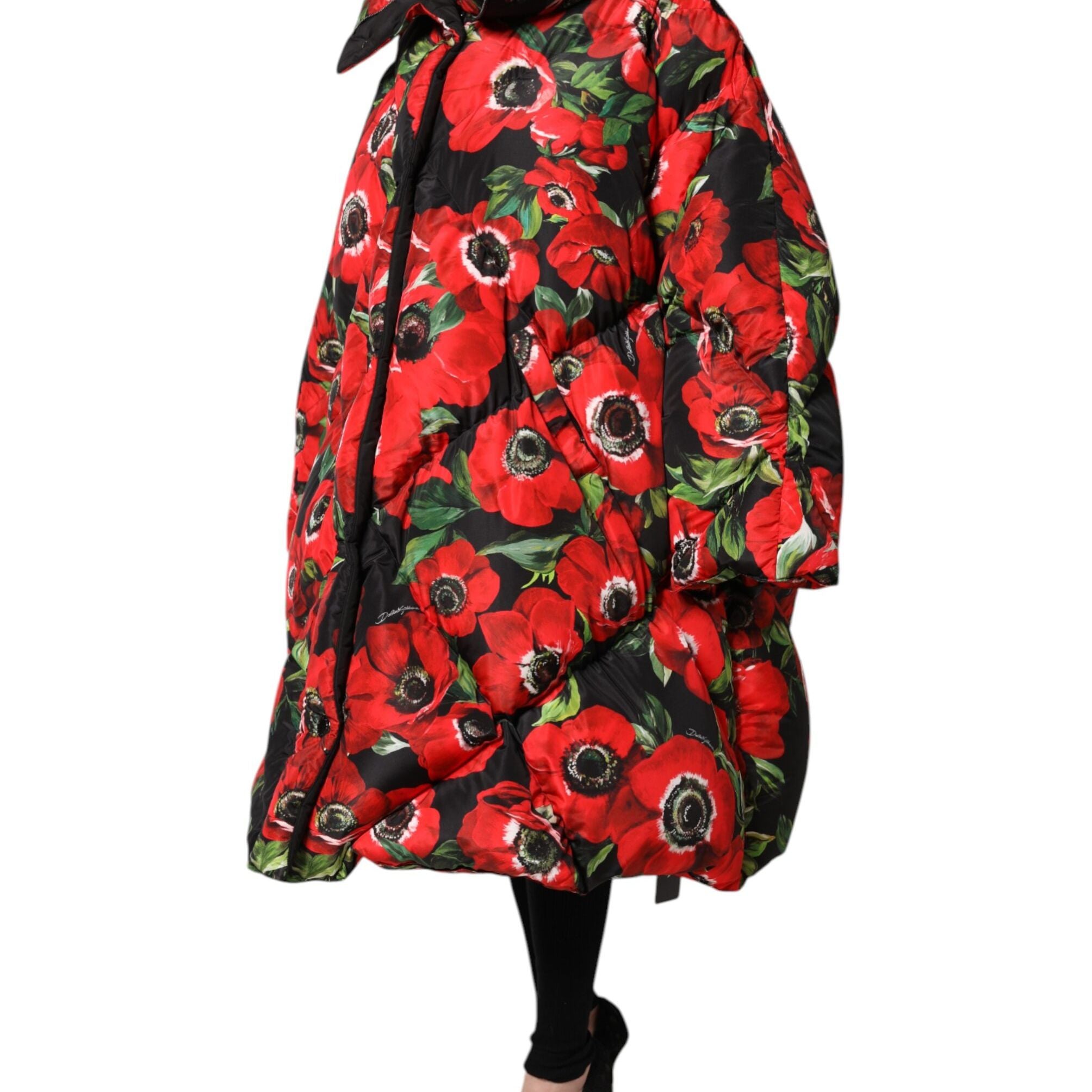 Dolce & Gabbana Multicolor Floral Full Zip Padded Jacket