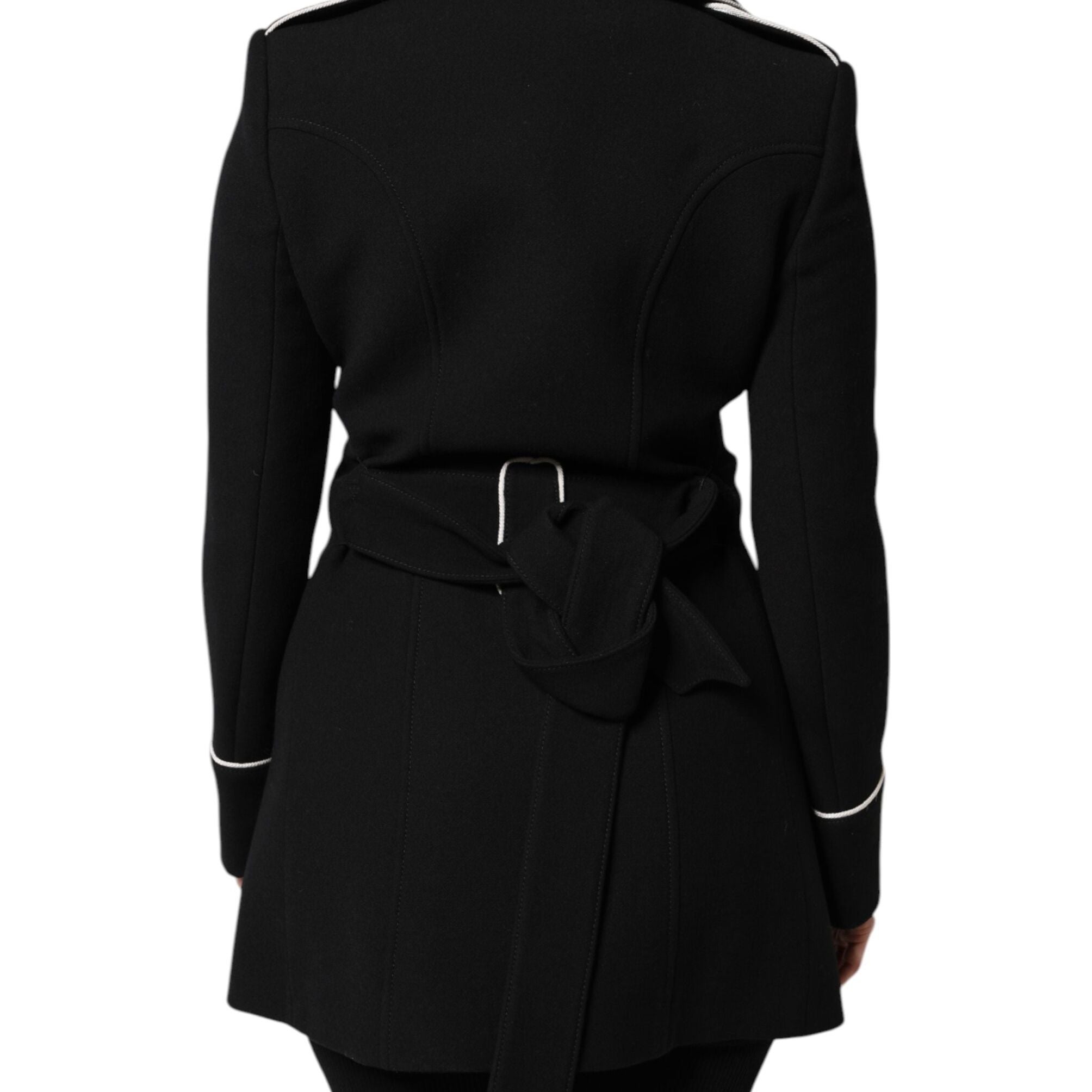 Dolce & Gabbana Black Wool Double Breasted Blazer Jacket