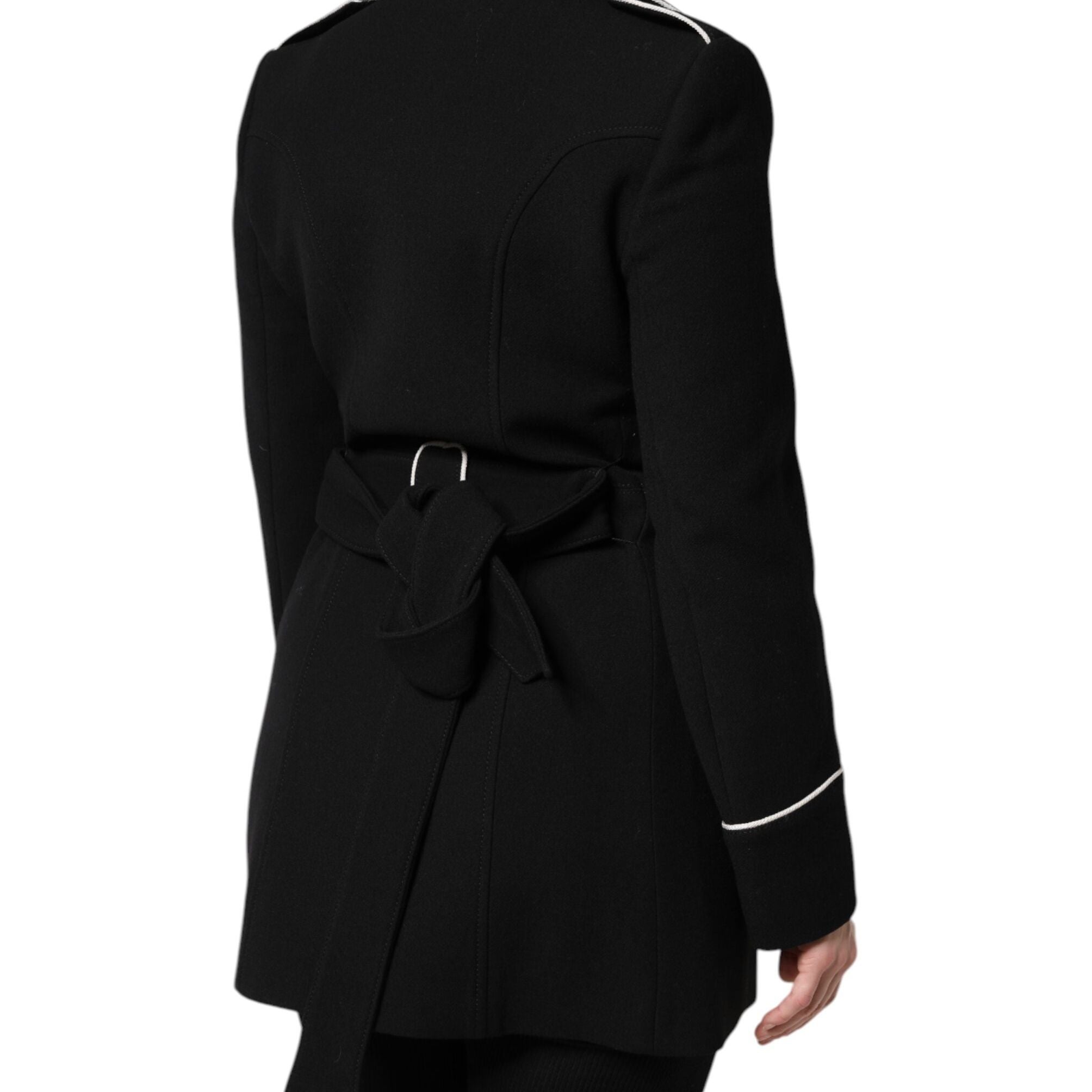 Dolce & Gabbana Black Wool Double Breasted Blazer Jacket