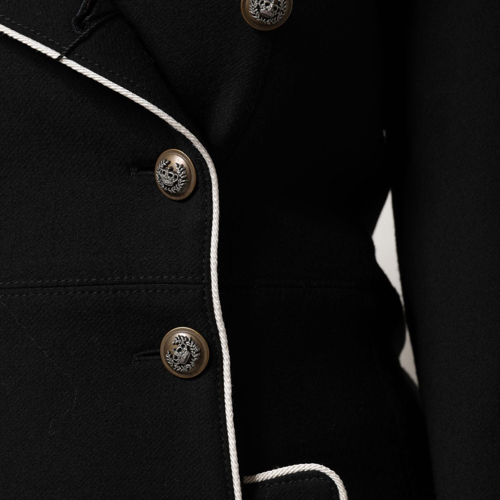 Dolce & Gabbana Black Wool Double Breasted Blazer Jacket