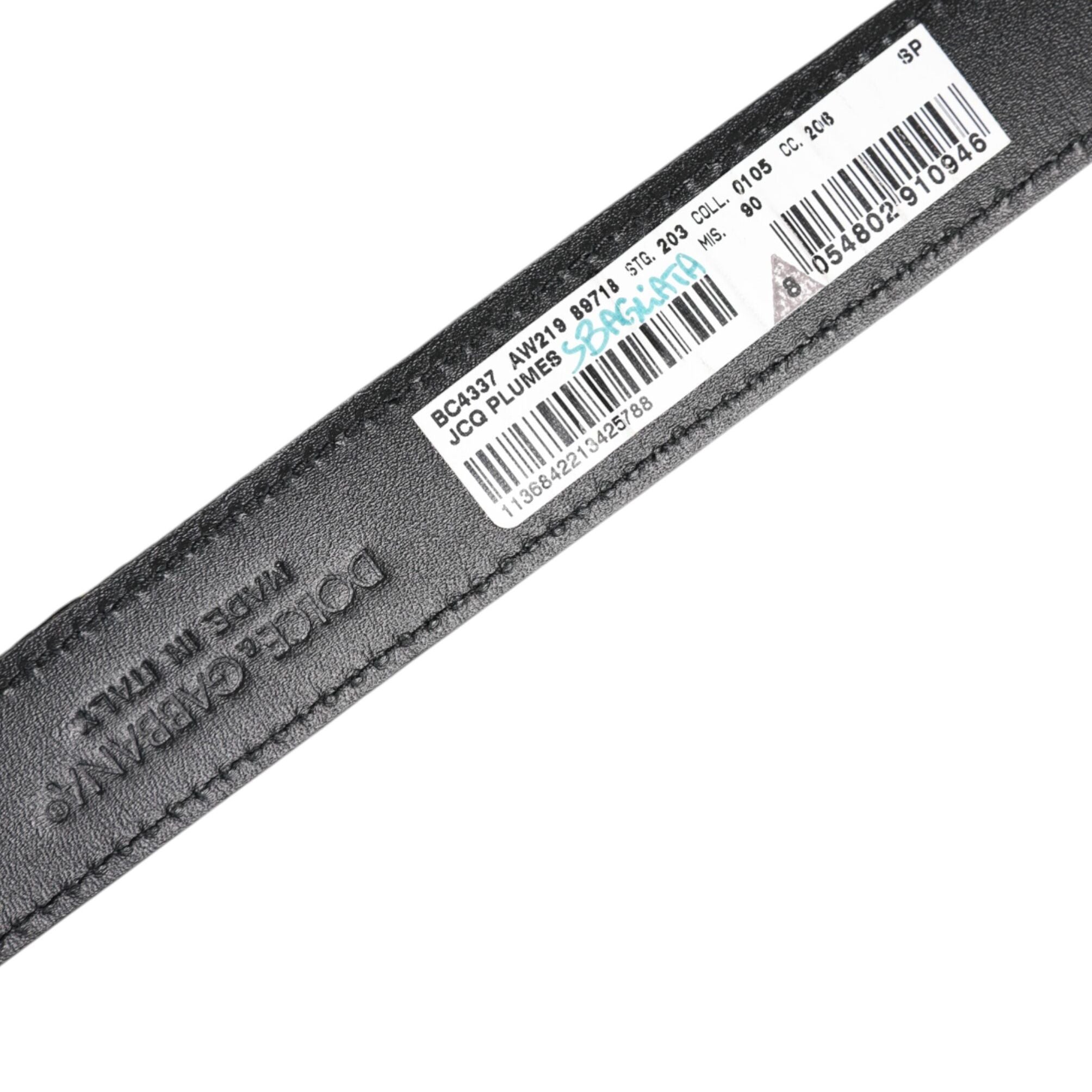 Dolce & Gabbana Multicolor Jacquard Leather Metal Buckle Belt