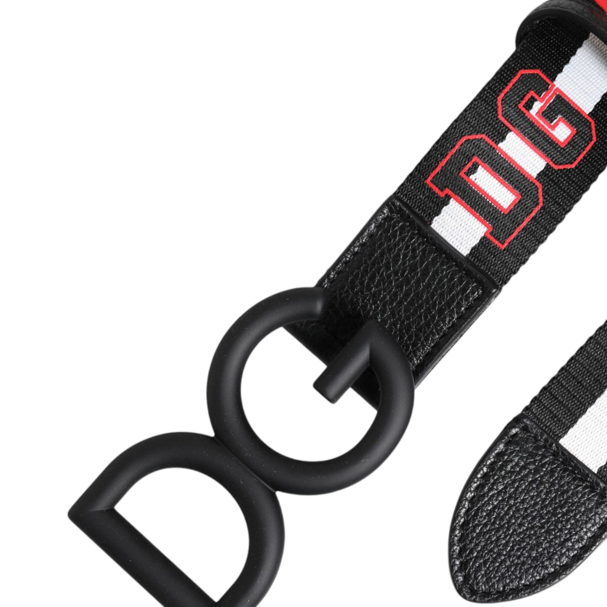 Dolce & Gabbana Black Polyester Logo Print DG Buckle Belt