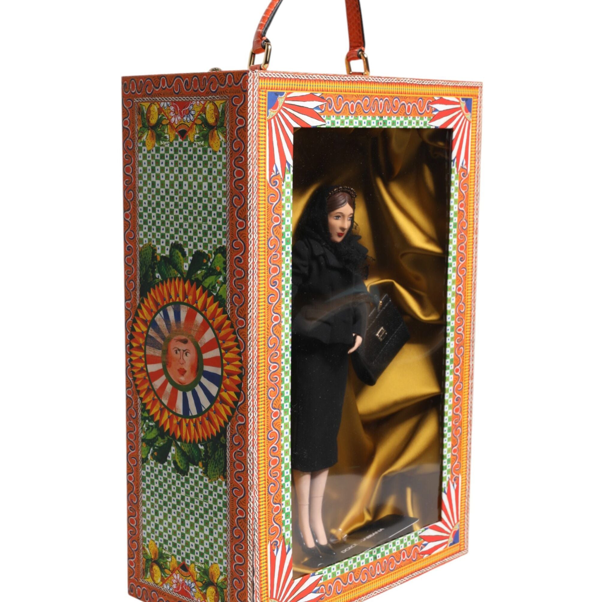 Dolce & Gabbana Black Dress Ceramic Porcelain Fashion Leather Sicily Dolls