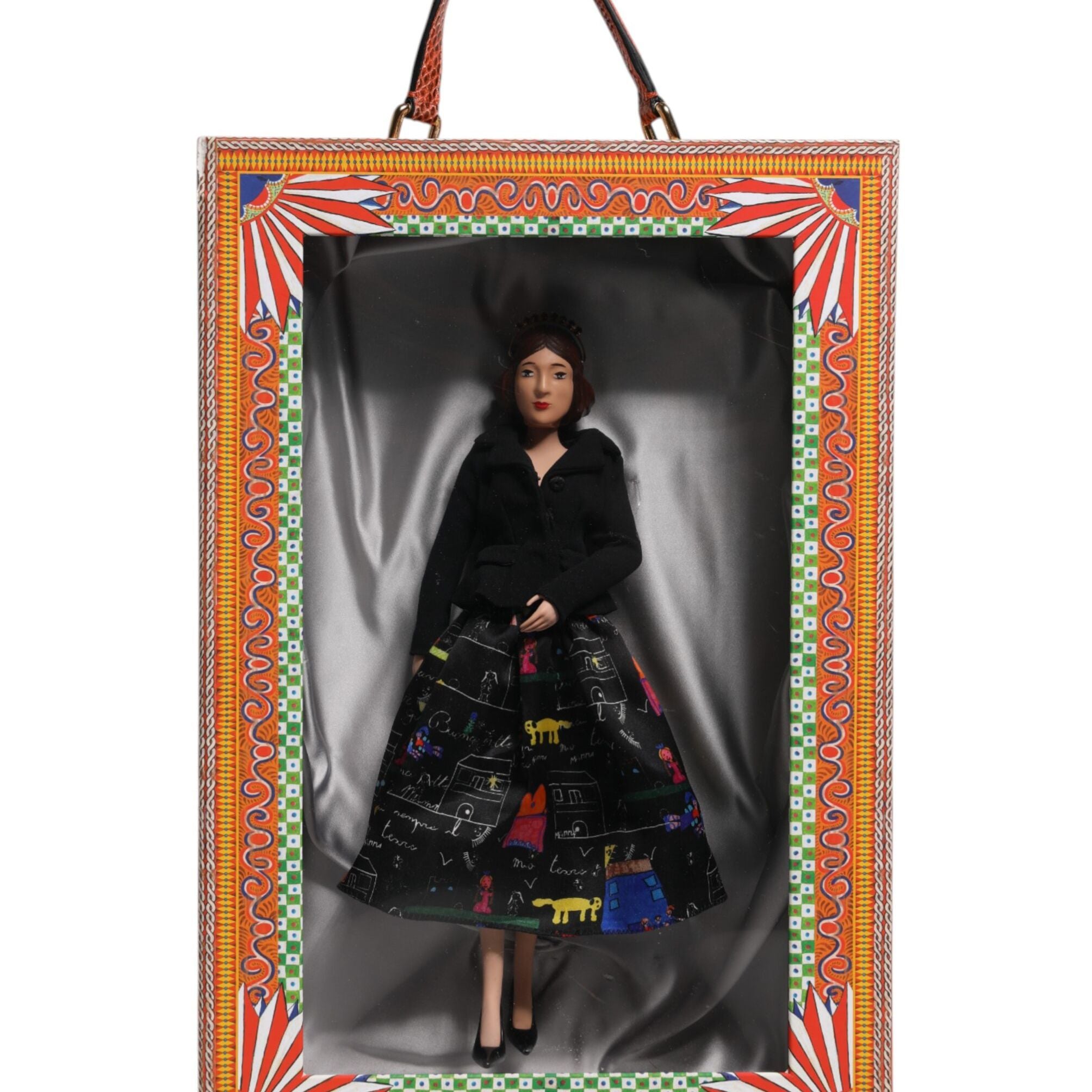 Dolce & Gabbana Black Dress Ceramic Porcelain Fashion Leather Sicily Dolls