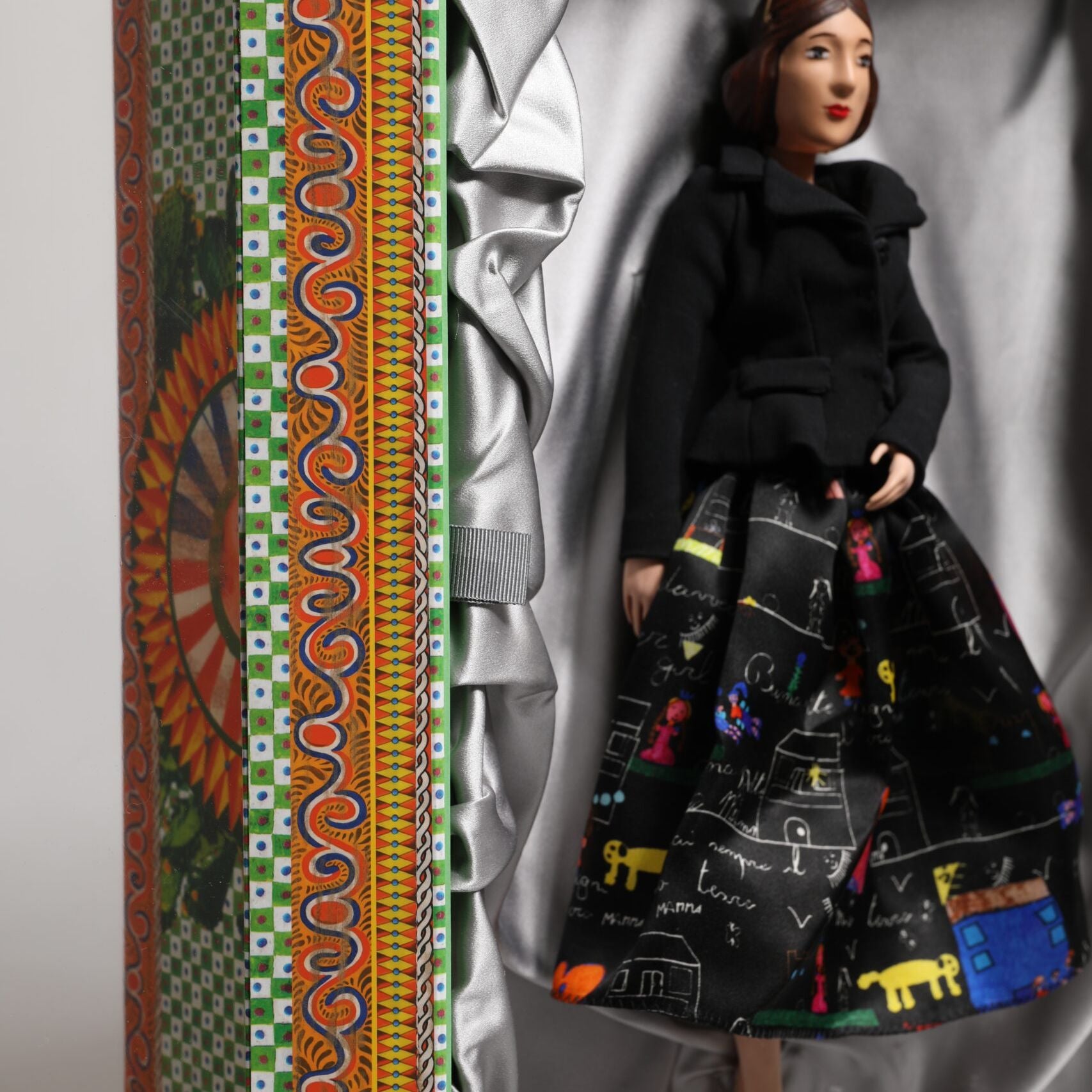 Dolce & Gabbana Black Dress Ceramic Porcelain Fashion Leather Sicily Dolls