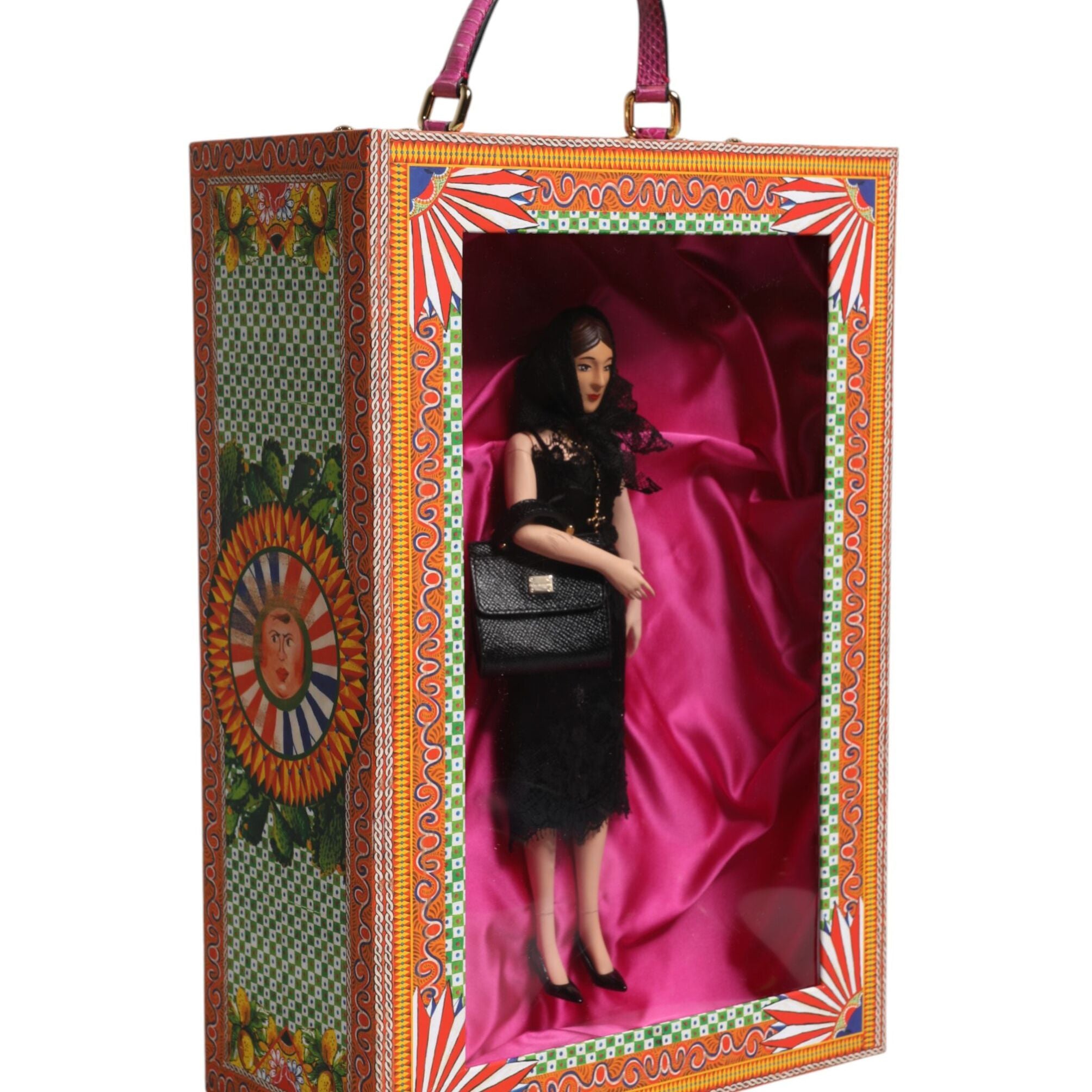 Dolce & Gabbana Black Dress Ceramic Porcelain Fashion Leather Sicily Dolls