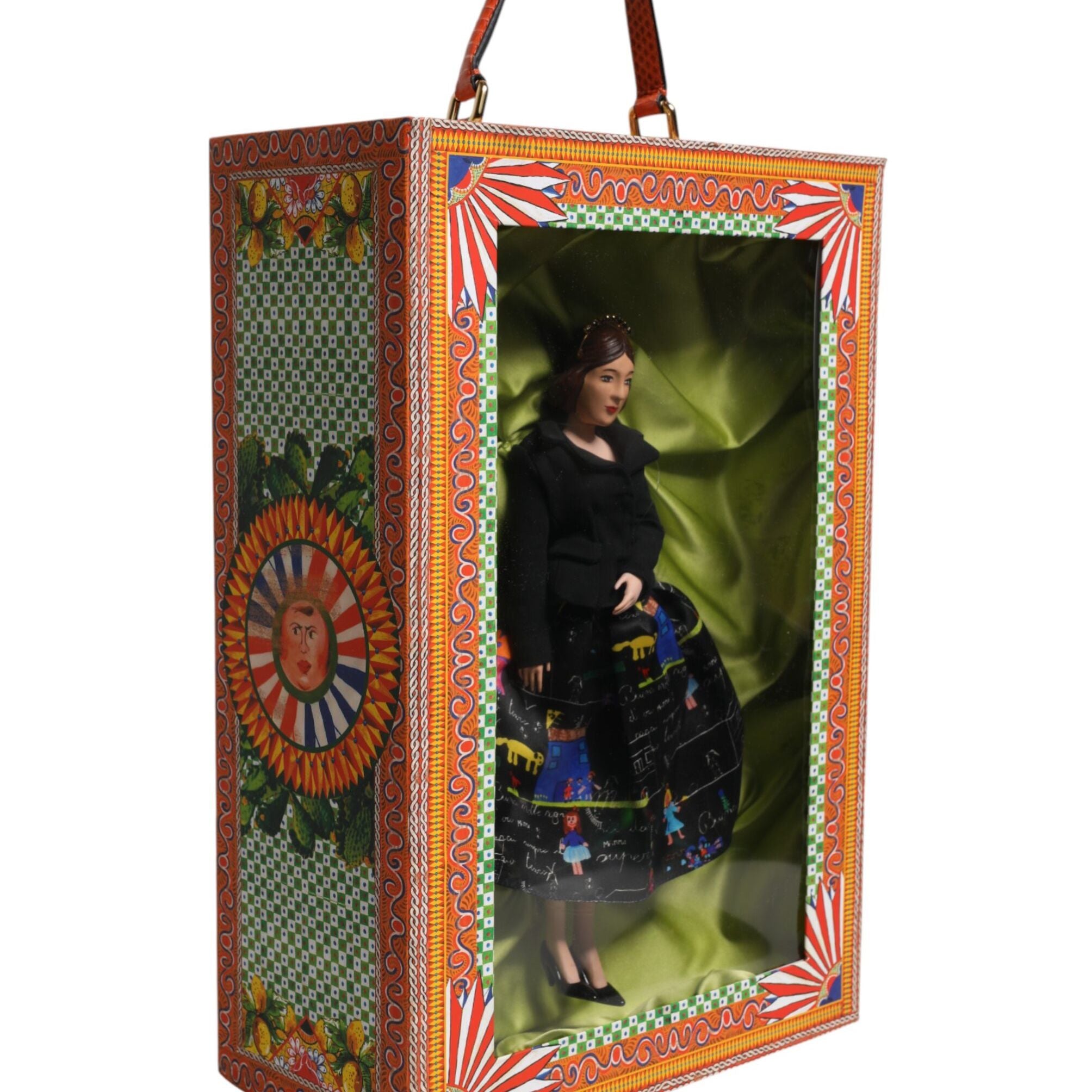 Dolce & Gabbana Black Dress Ceramic Porcelain Fashion Leather Sicily Dolls