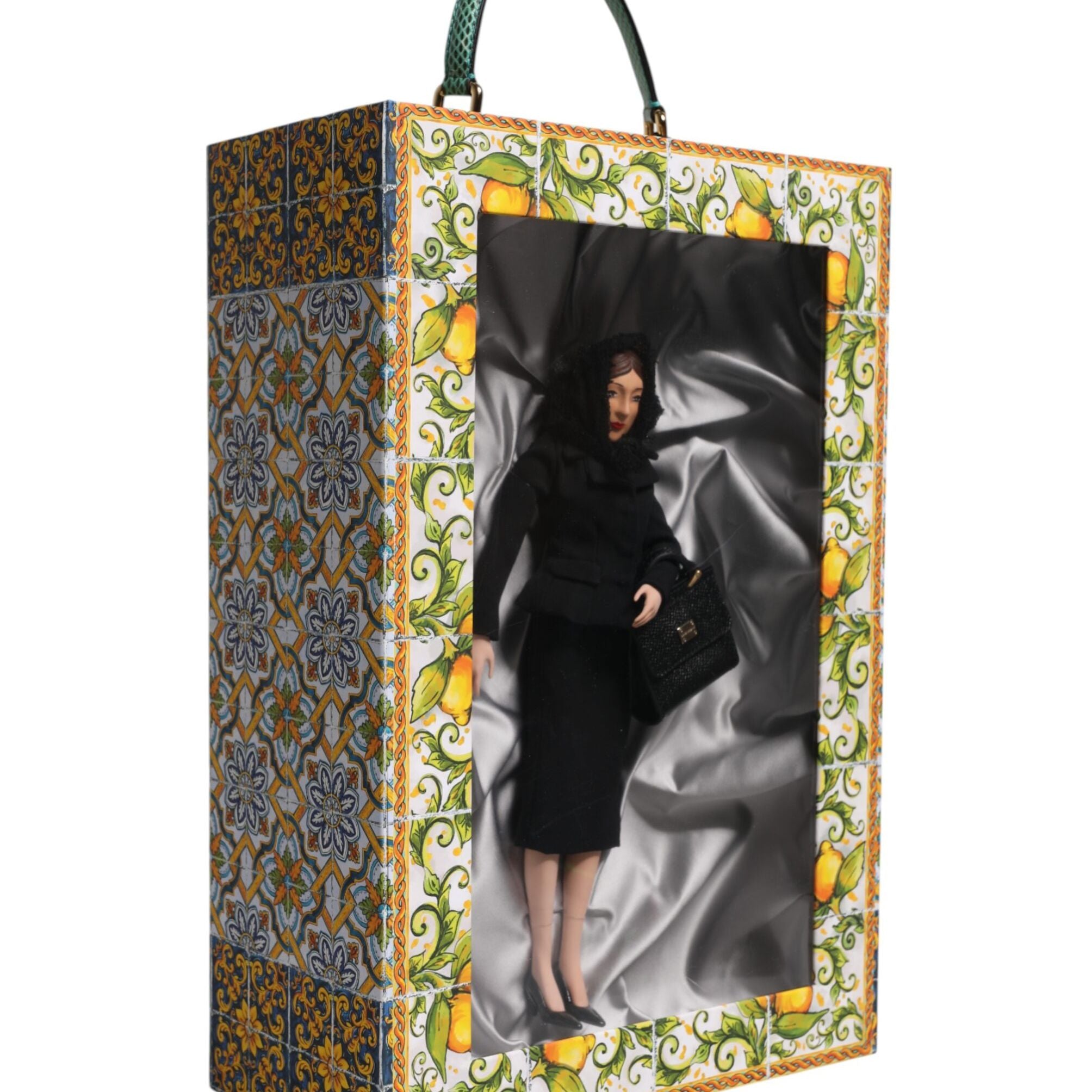 Dolce & Gabbana Black Dress Ceramic Porcelain Fashion Leather Sicily Dolls