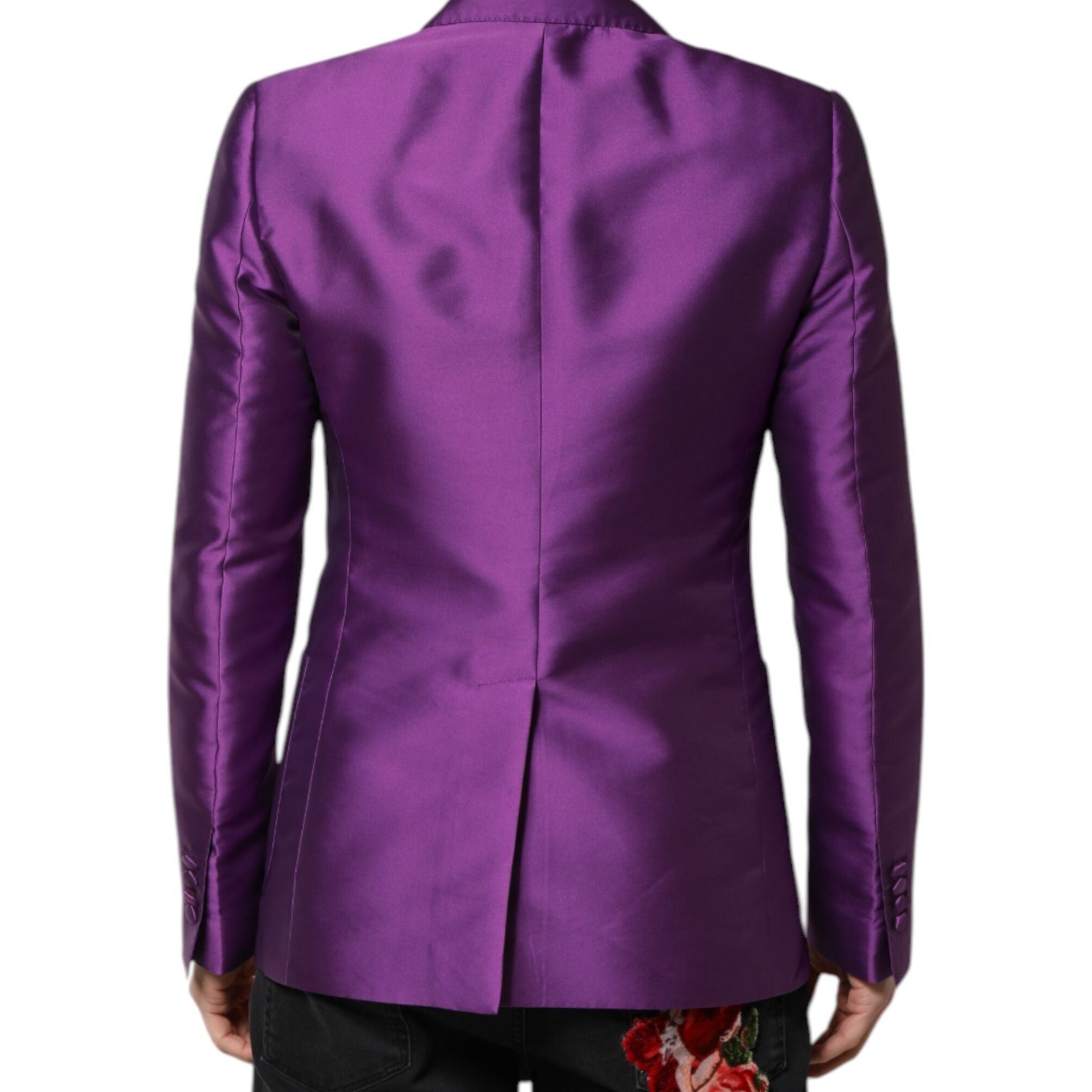 Dolce & Gabbana Purple Double Breasted Men Suit Coat Blazer