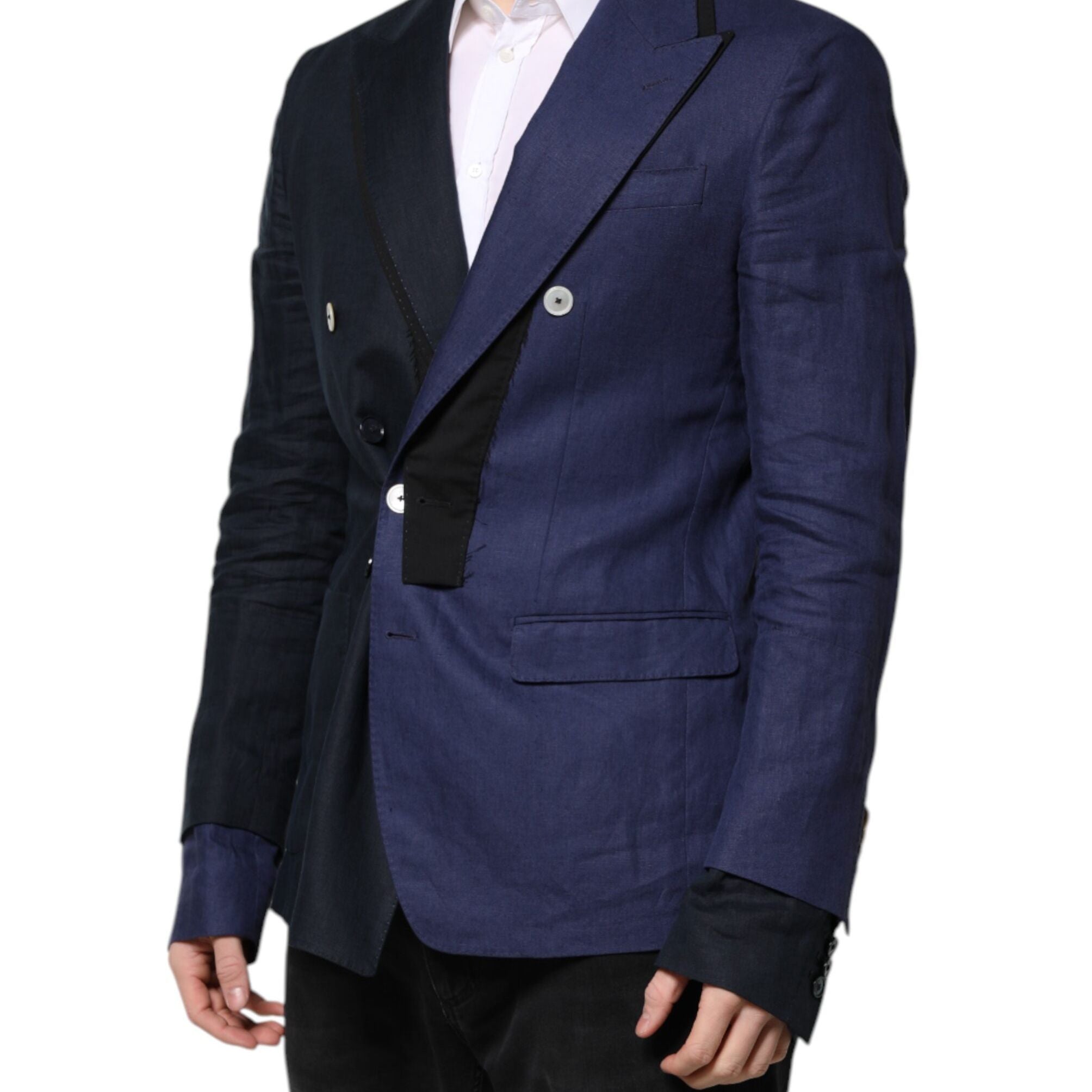 Dolce & Gabbana Navy Blue Double Breasted Suit Coat Blazer