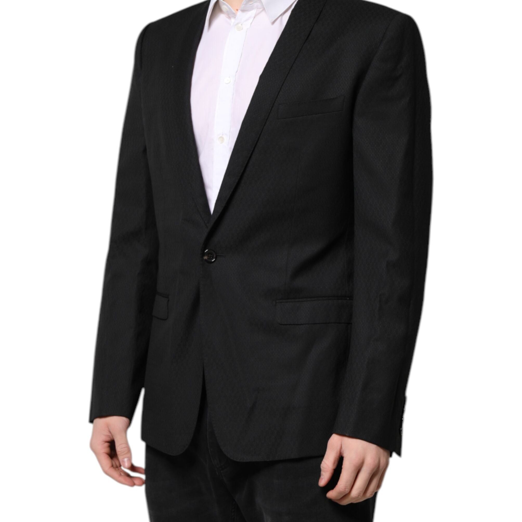 Dolce & Gabbana Black GOLD Single Breasted Suit Coat Blazer